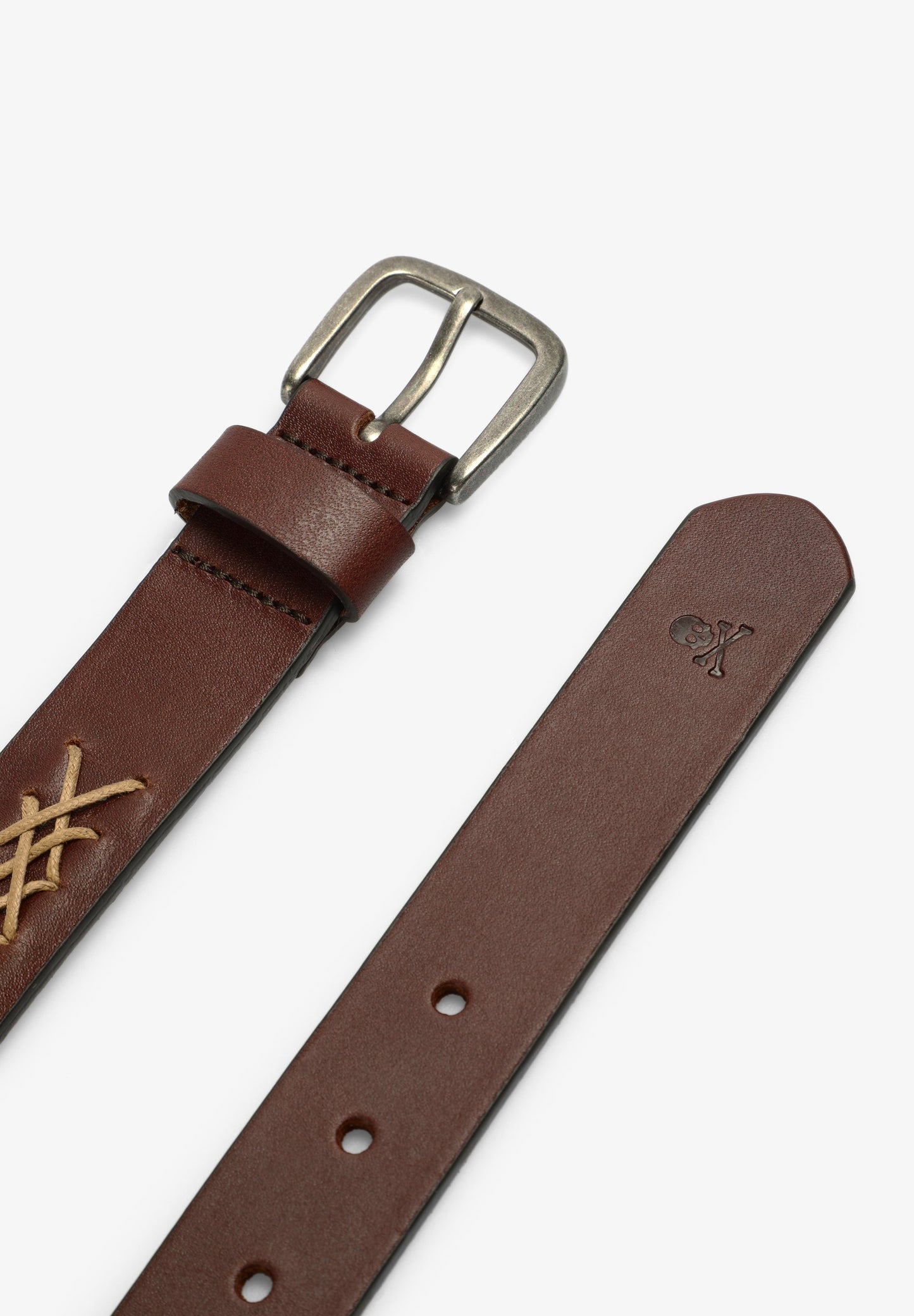 LEATHER BELT WITH BRAIDED DETAILS