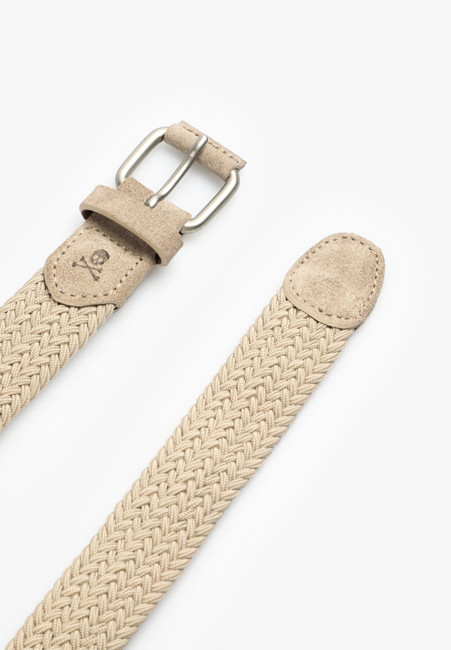 BRAIDED BELT WITH LEATHER DETAILS