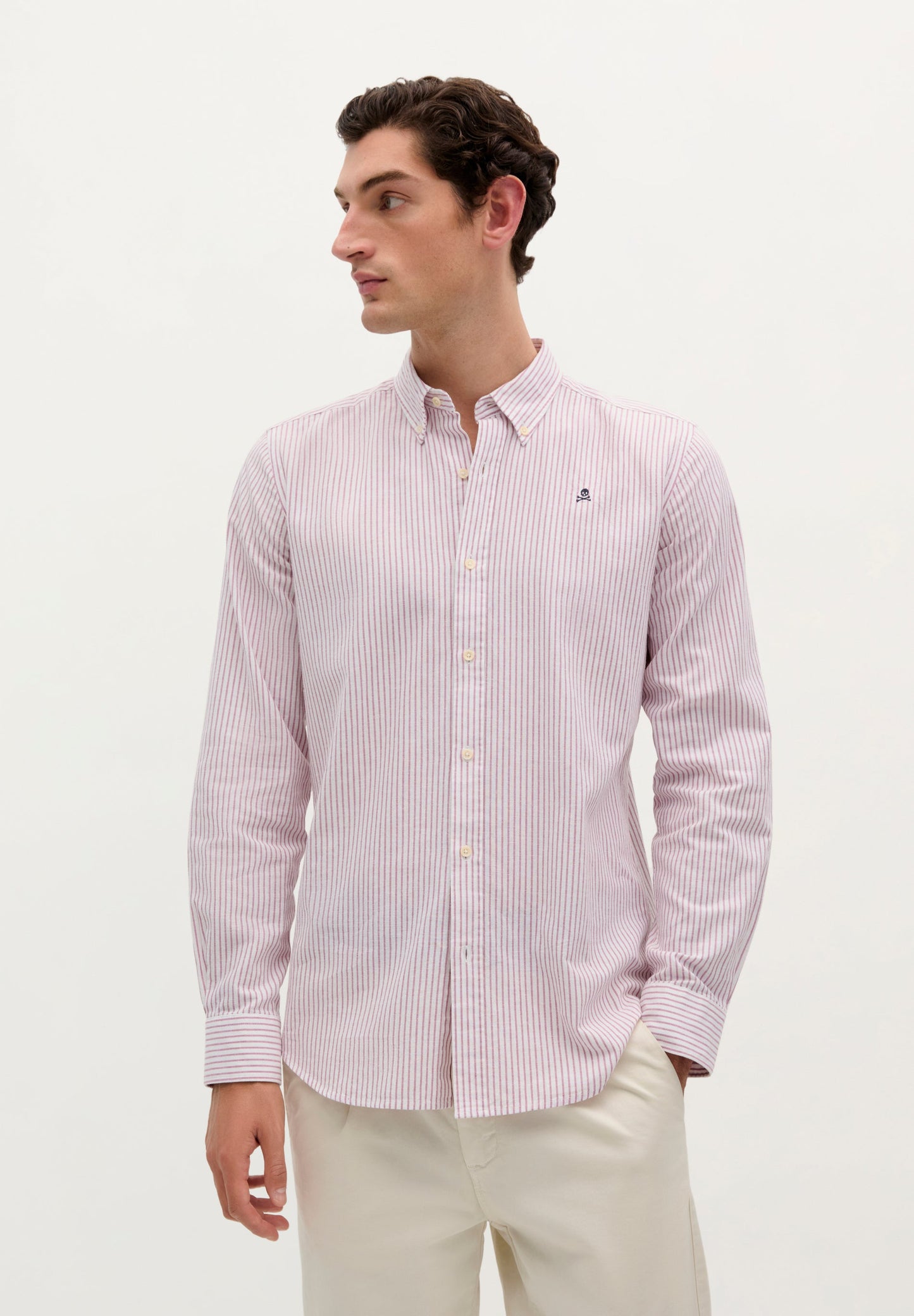 STRIPED SHIRT WITH CONTRAST SKULL