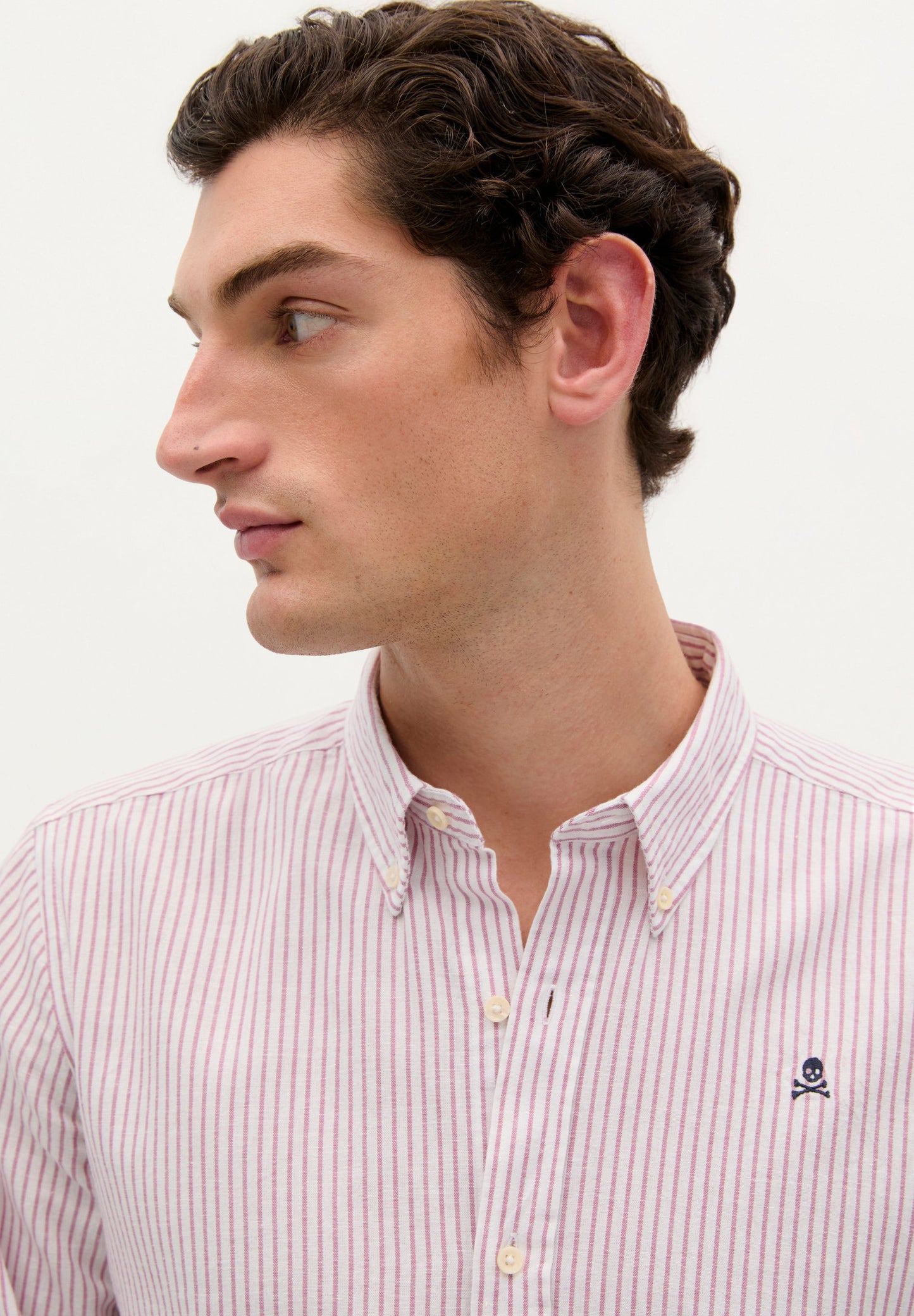 STRIPED SHIRT WITH CONTRAST SKULL