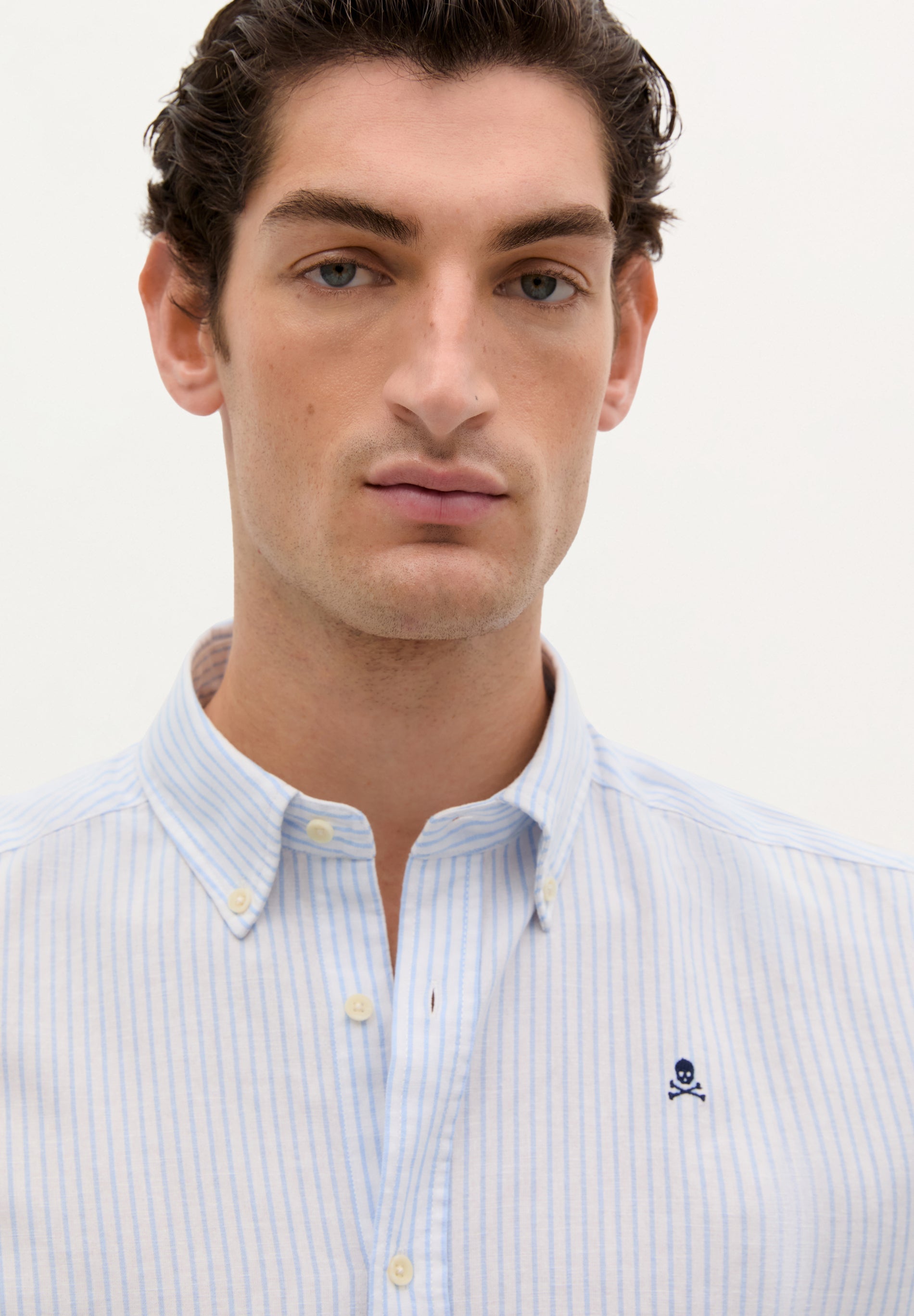 CHEMISE RAYURES SKULL CONTRASTANTES