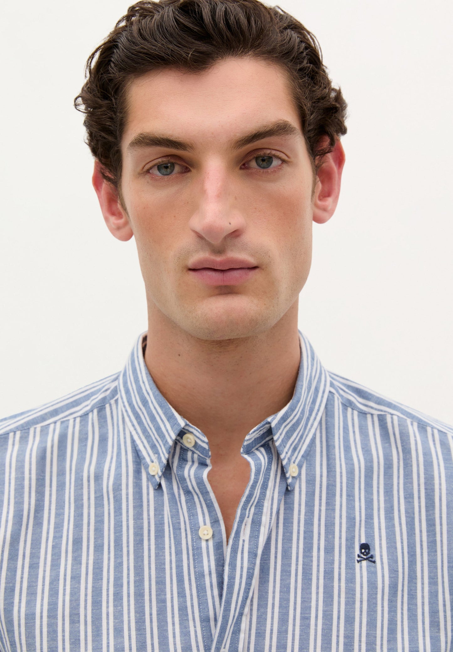 STRIPED SHIRT WITH CONTRAST SKULL