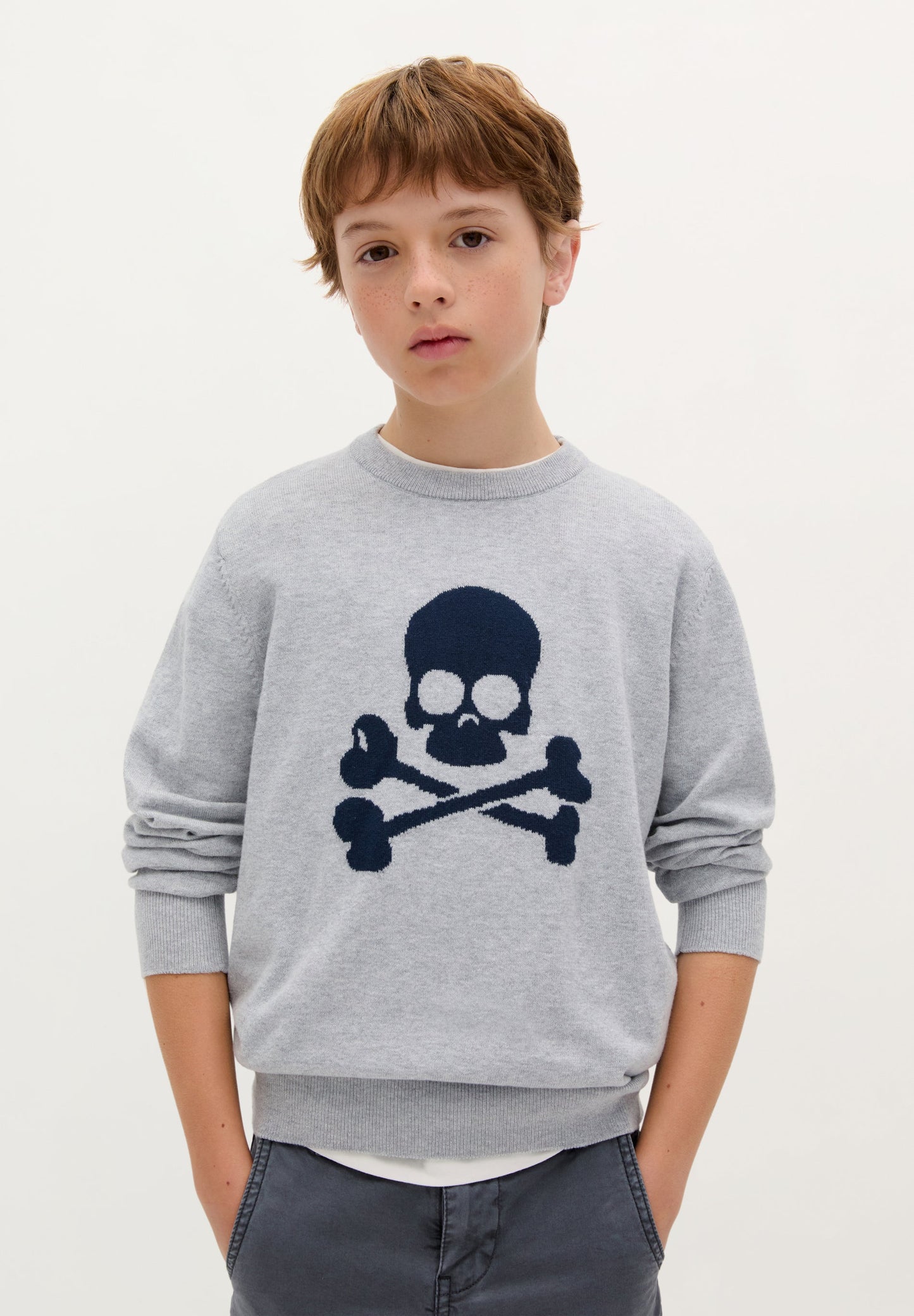 SWEATER WITH CONTRAST SKULL