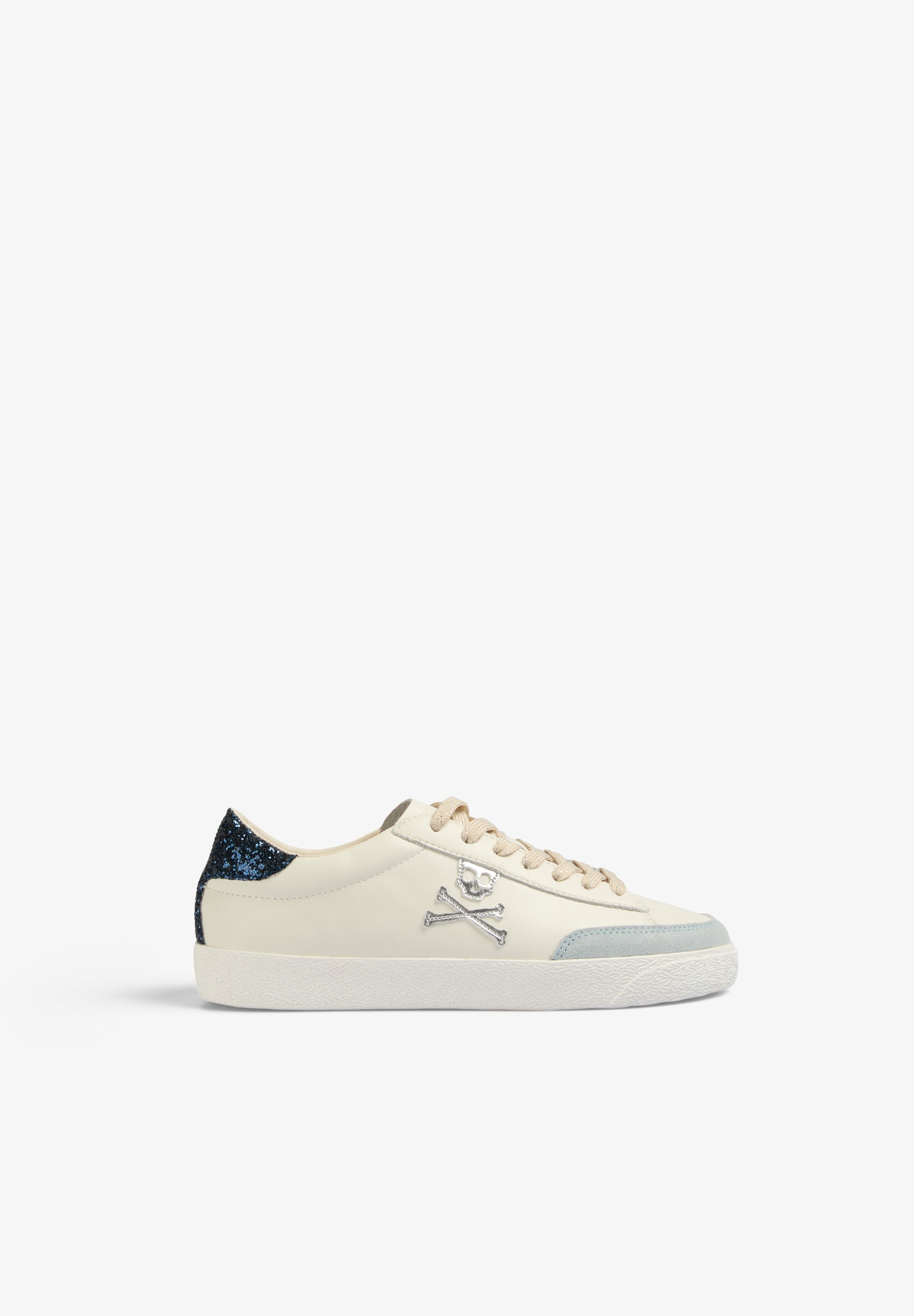 LOW TOP SNEAKERS WITH GLITTER SKULL