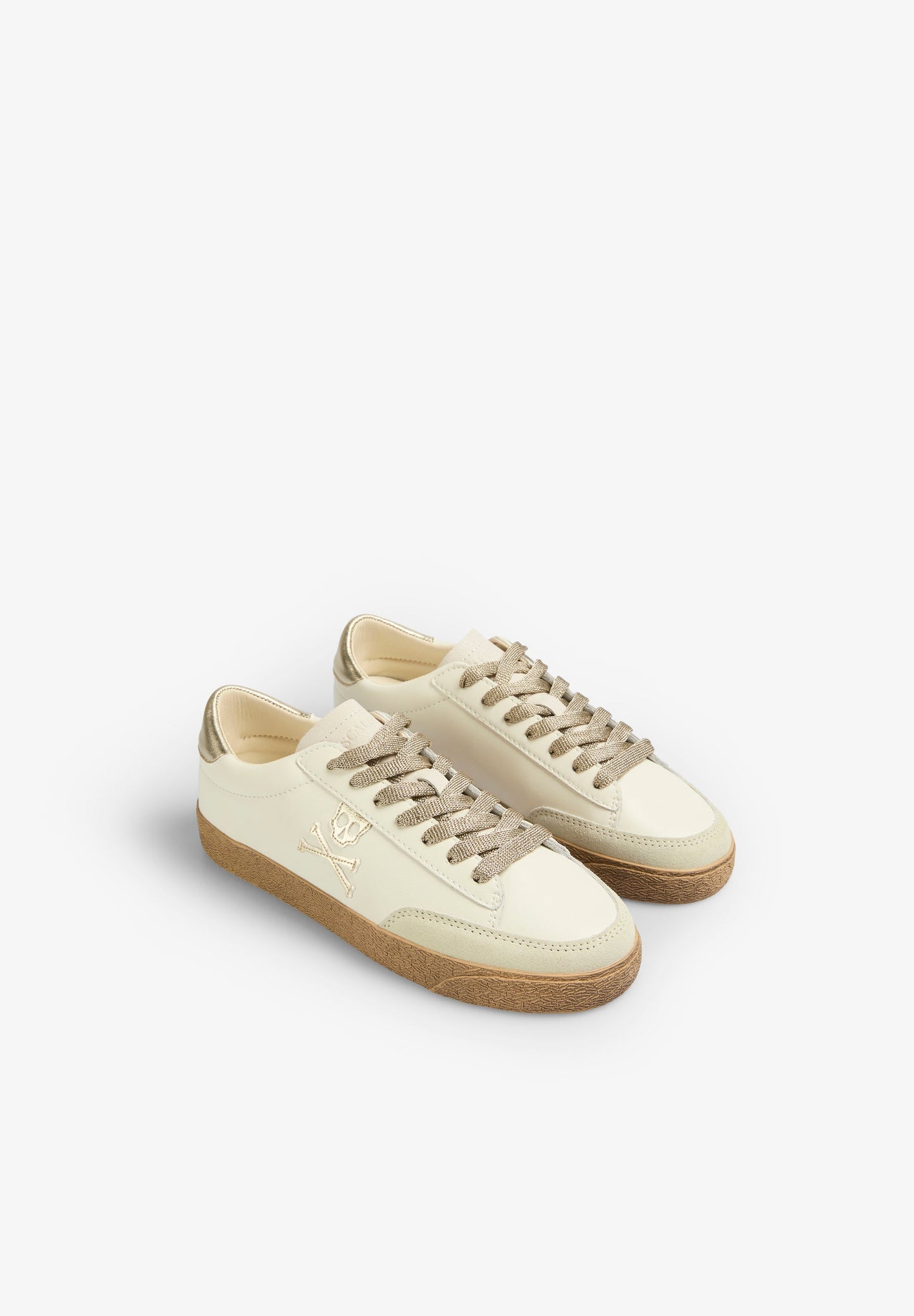 LOW TOP SNEAKERS WITH METALLIC SKULL