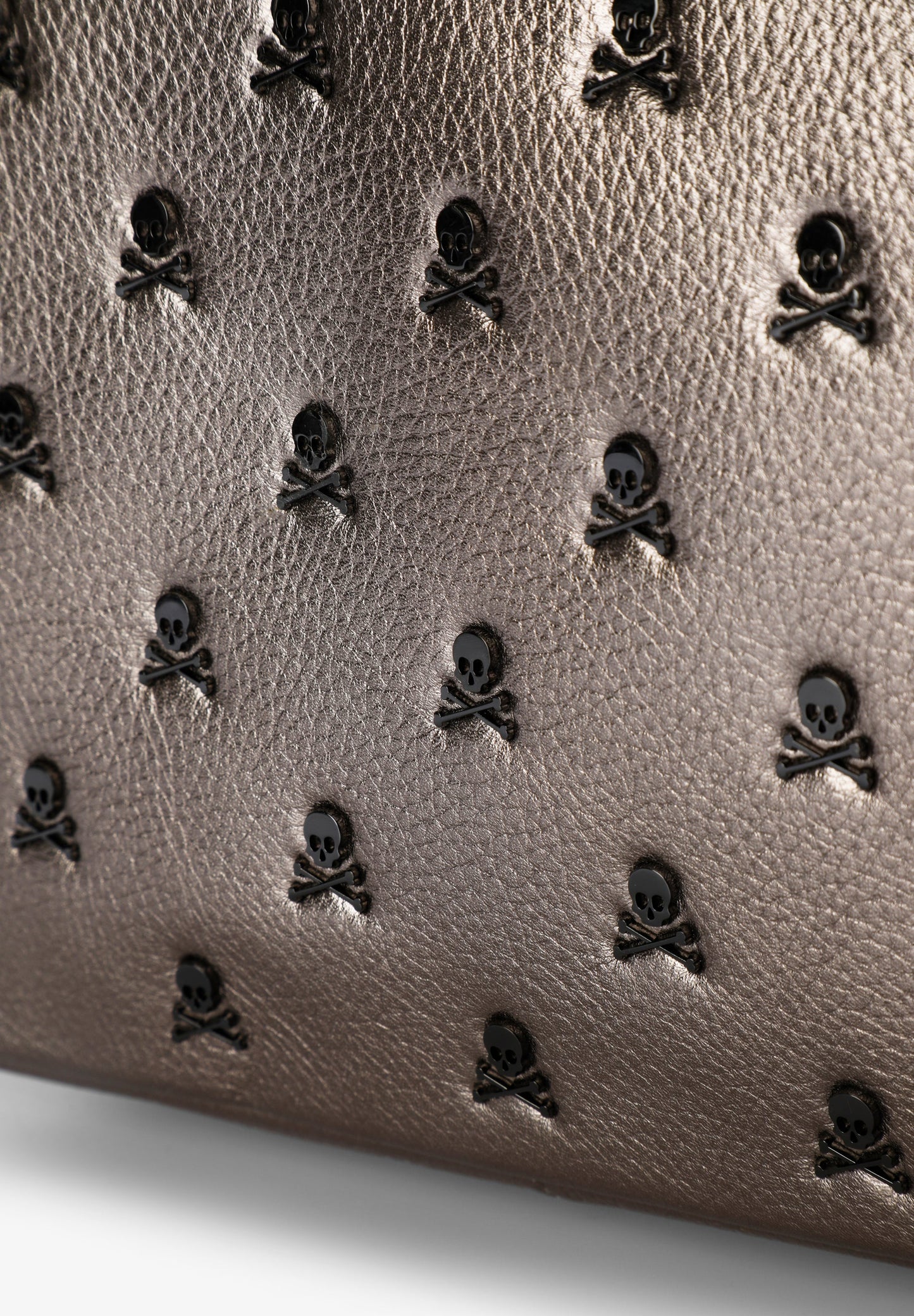 LEATHER CROSSBODY BAG WITH ALL-OVER SKULLS