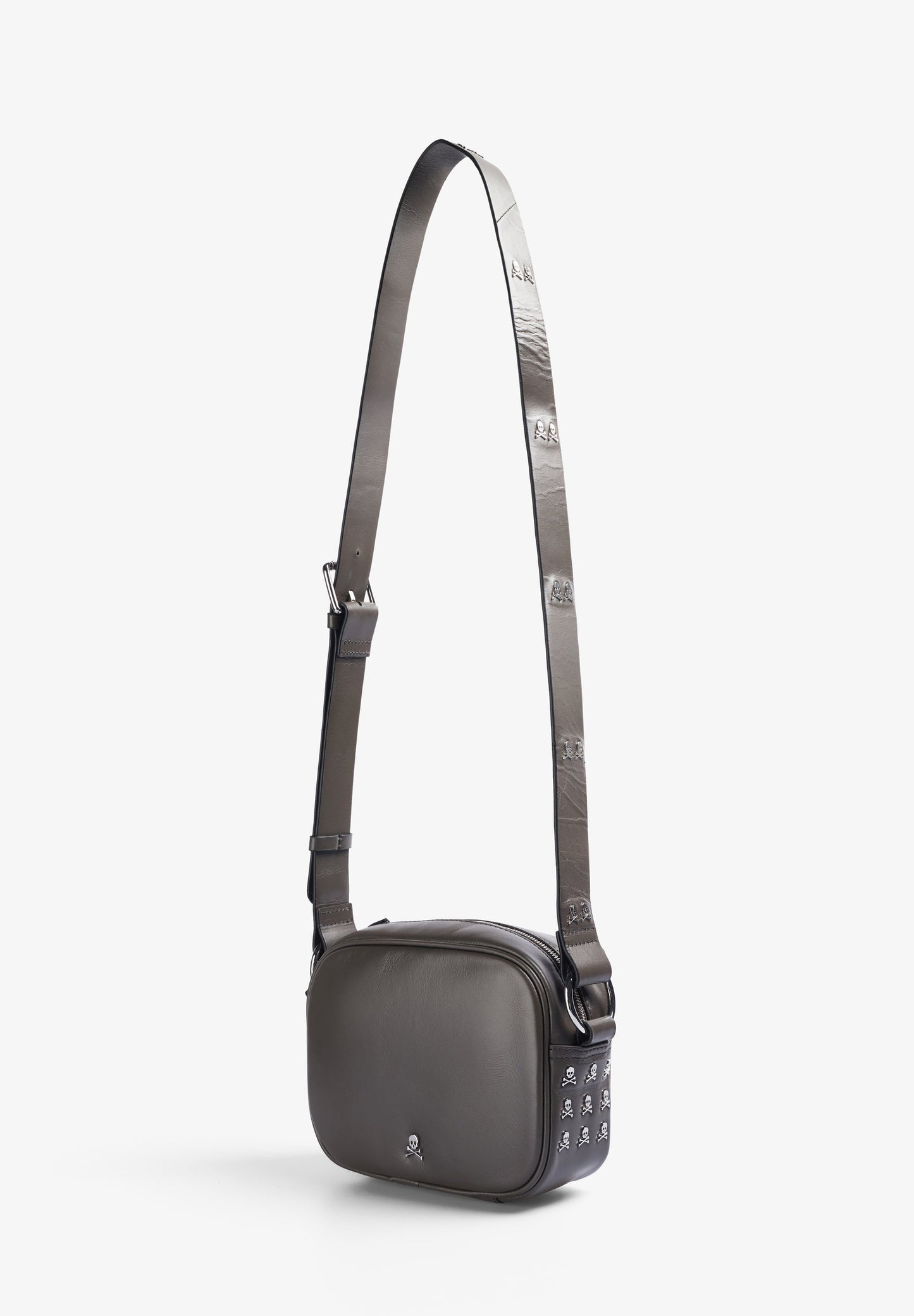 LEATHER CROSSBODY BAG WITH SKULL