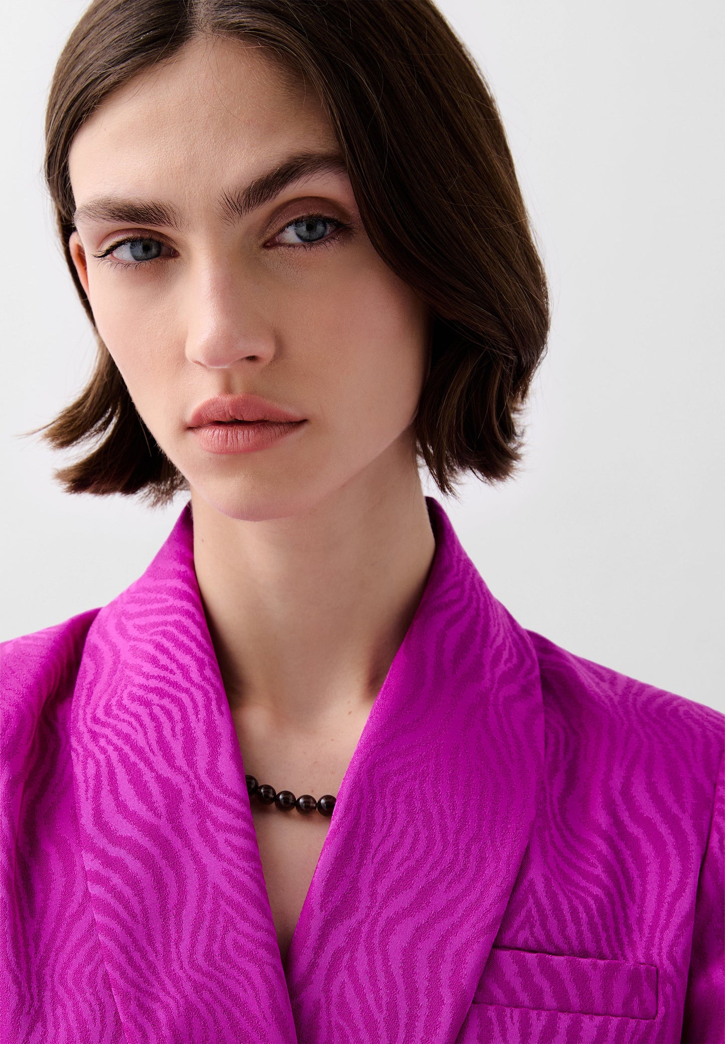 SATIN JACQUARD BLAZER