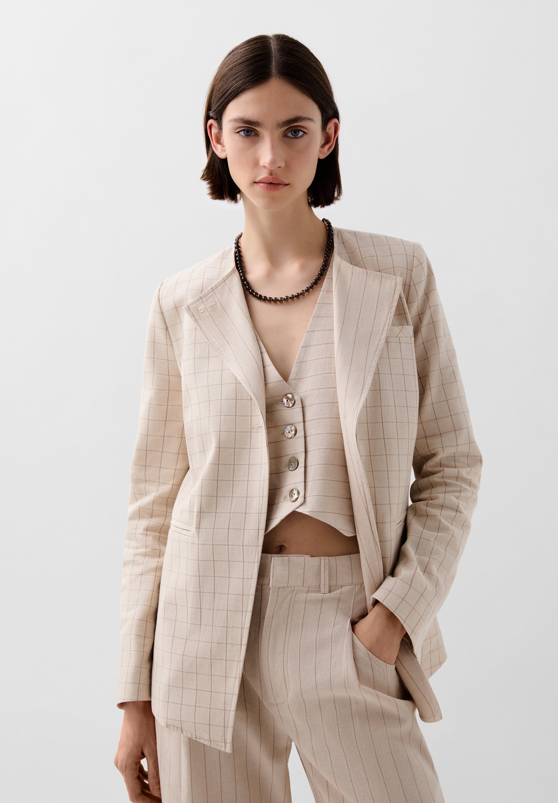 MULTI-POSITION CHECK BLAZER