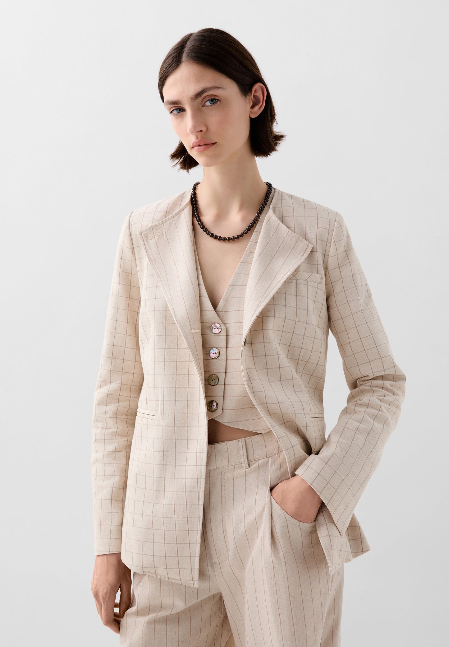 MULTI-POSITION CHECK BLAZER