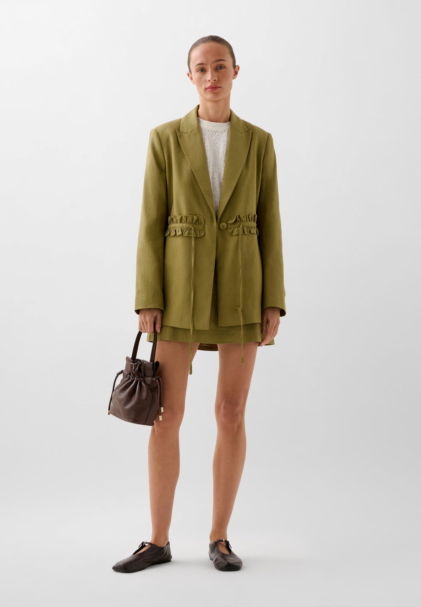 BLAZER FRONCÉ À LA TAILLE