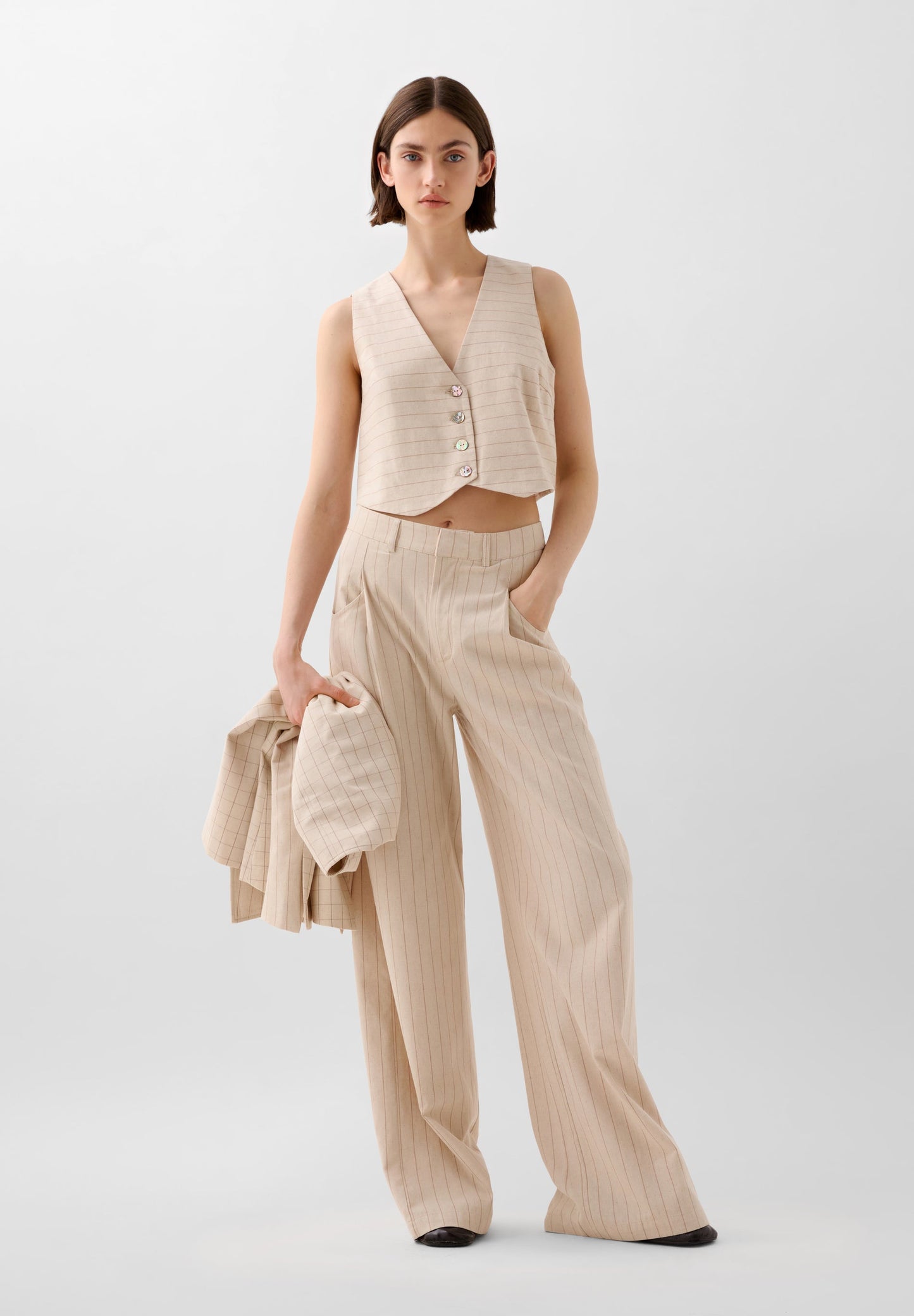 CROPPED DENIM WAISTCOAT