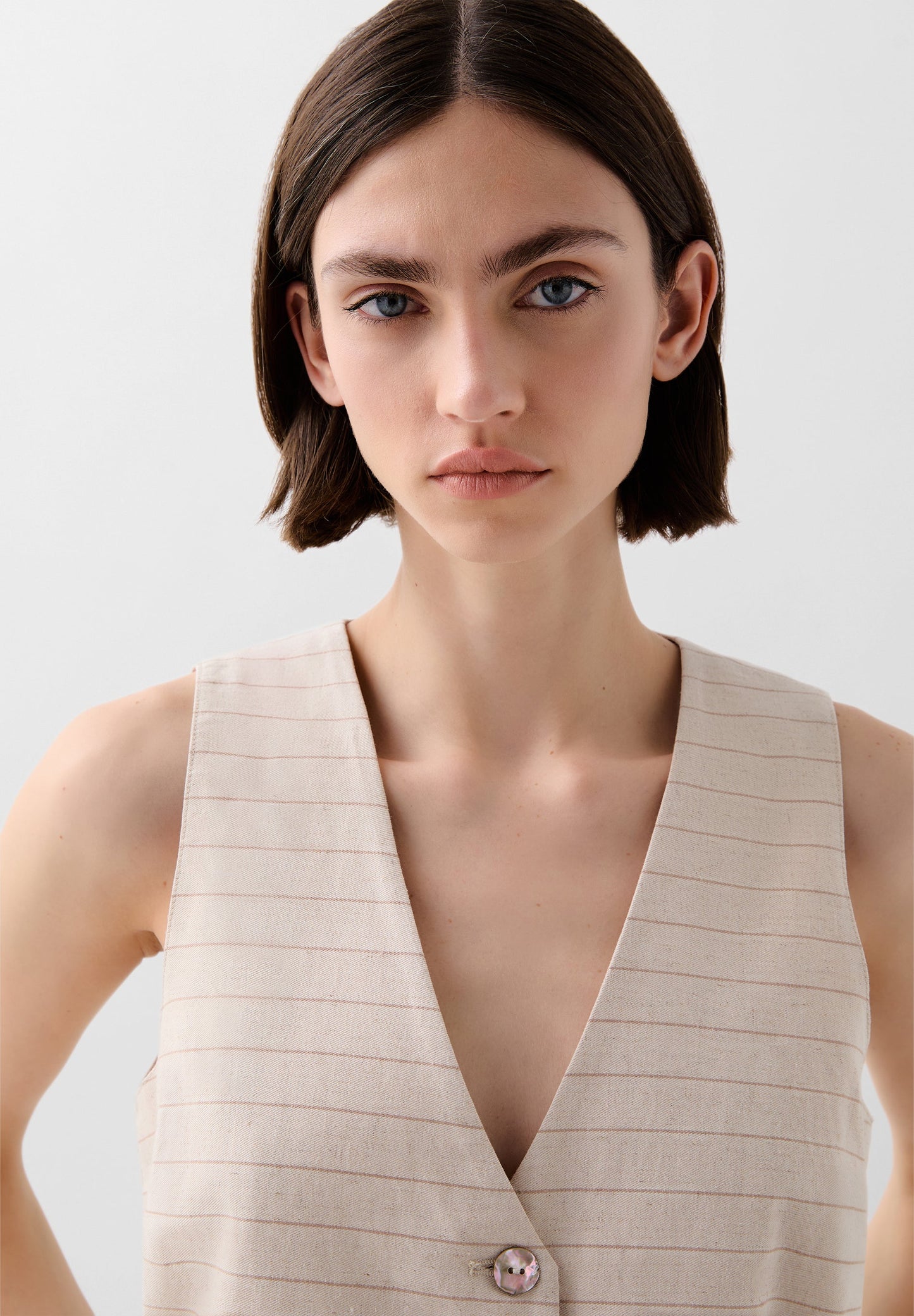 CROPPED DENIM WAISTCOAT