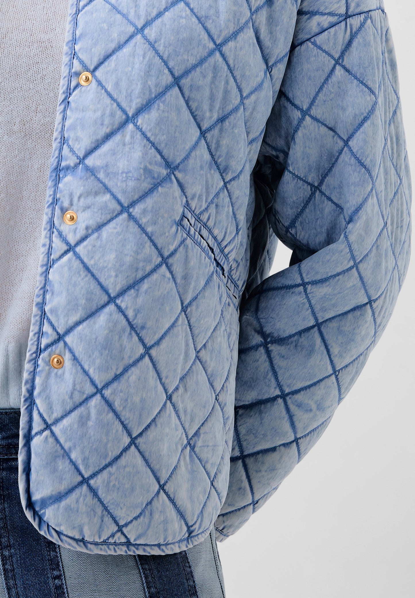 DIAMOND TEXTURED WEAVE PUFFER JACKET