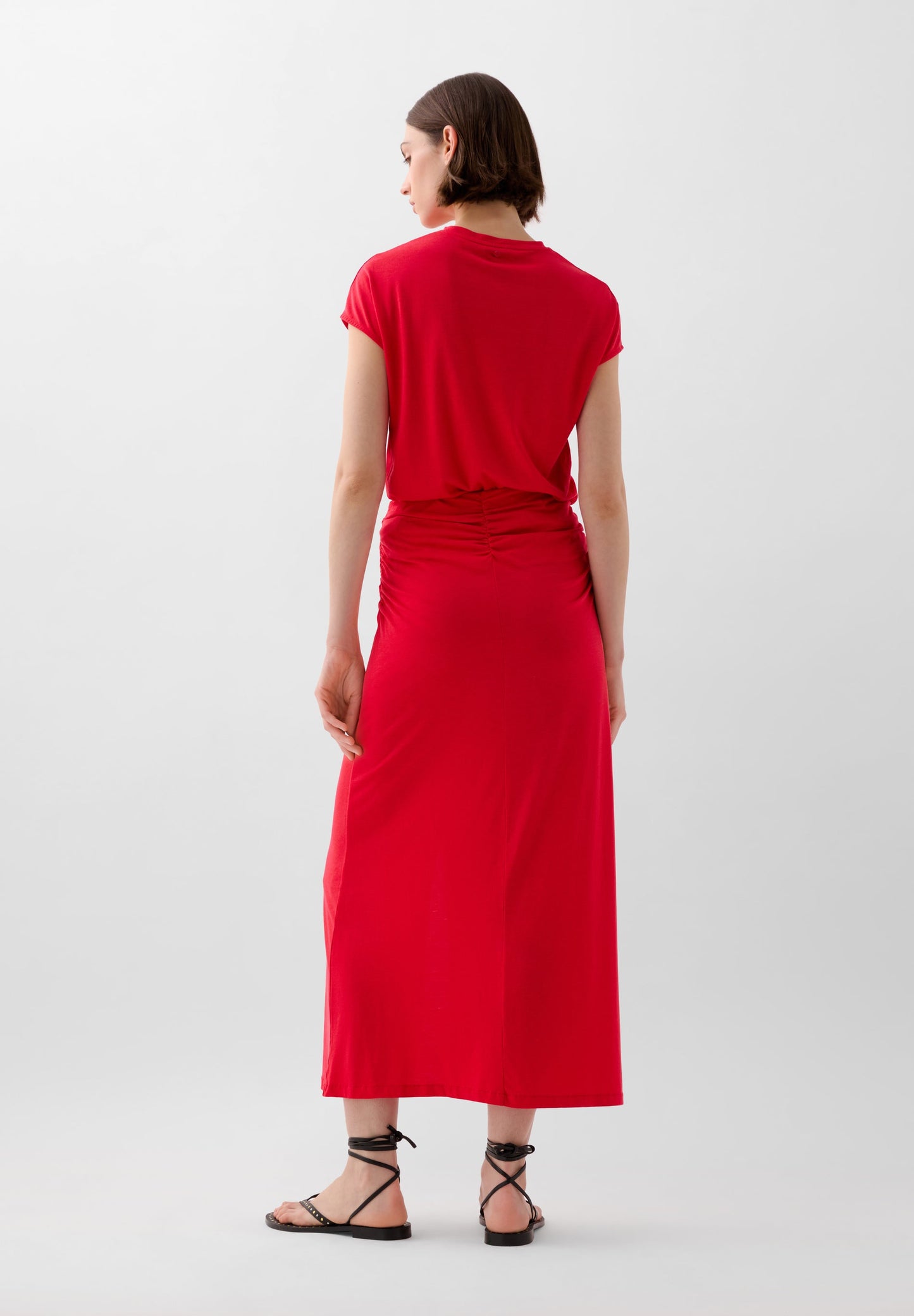 MIDI SKIRT WITH GATHERED DETAIL