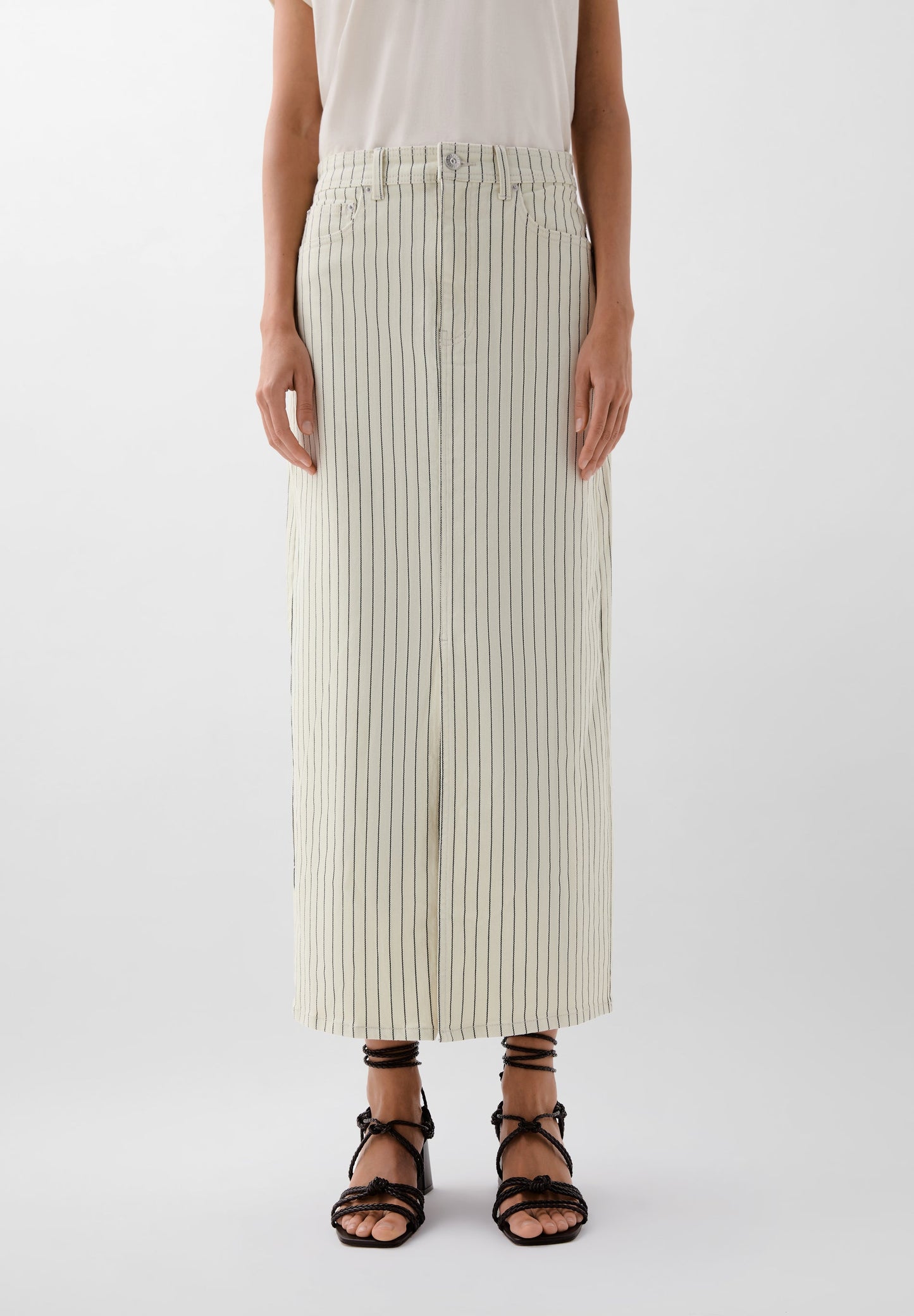 STRIPED DENIM SKIRT