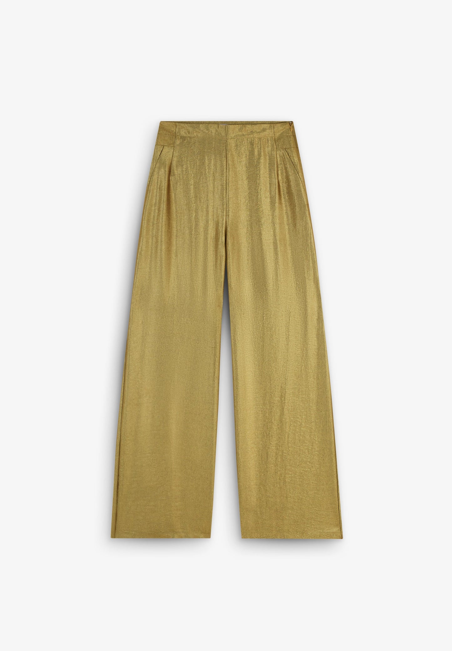 PANTALON FLUIDE MÉTALLISÉ À PINCES