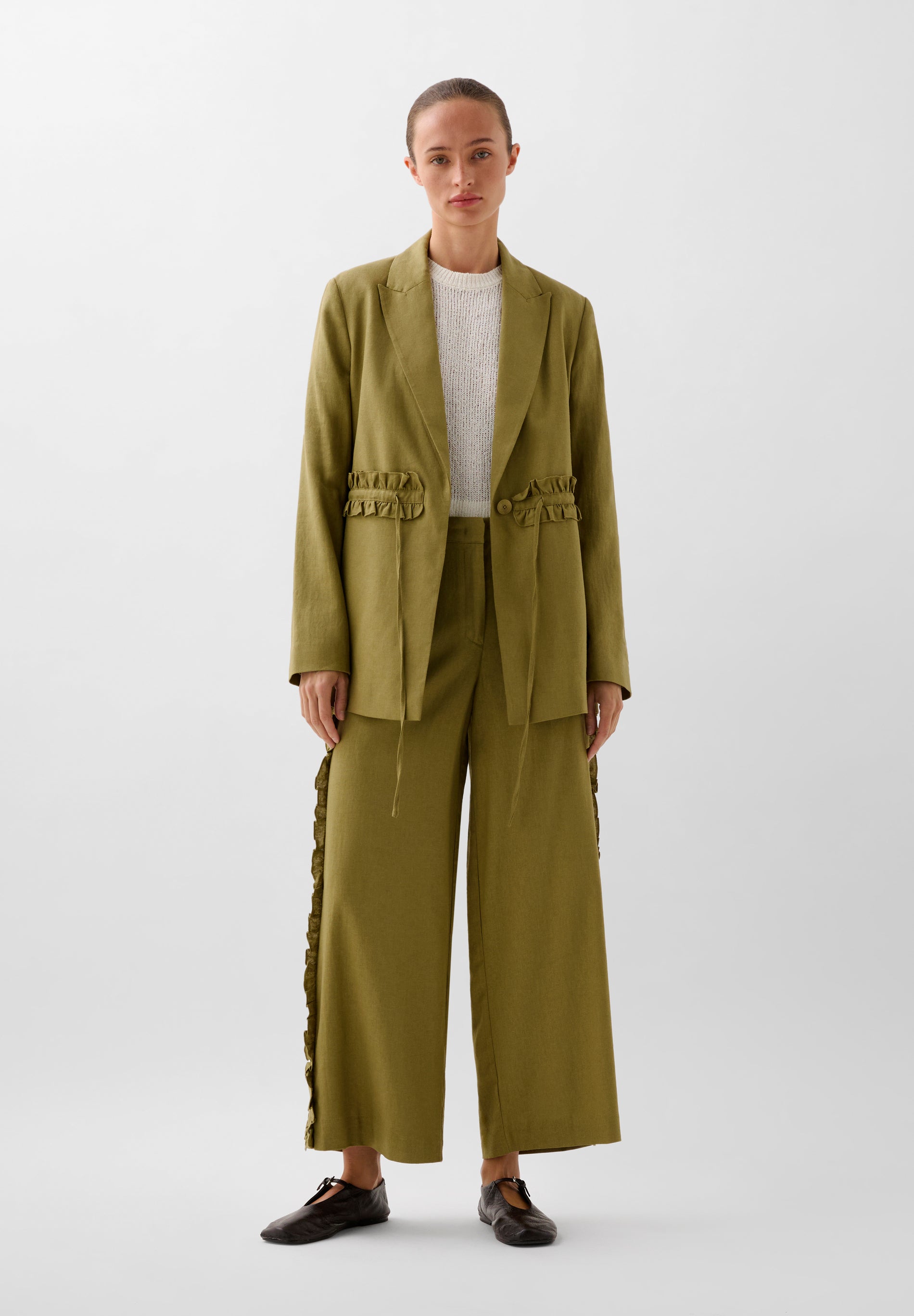 PANTALON LIN VOLANTS