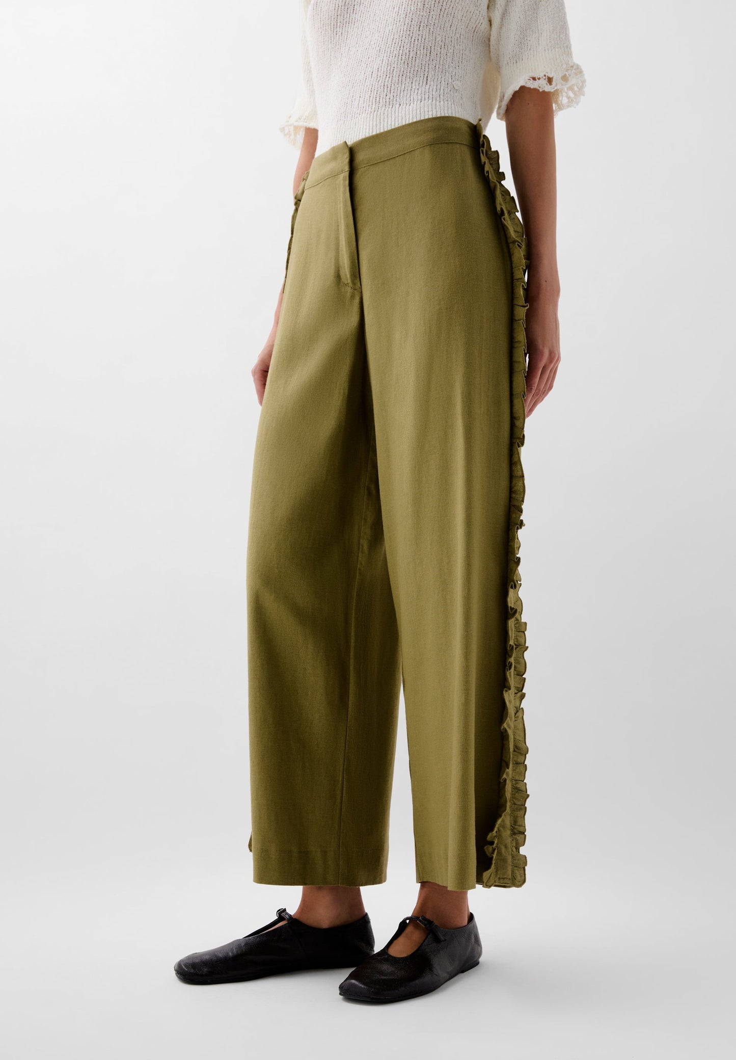 PANTALON LIN VOLANTS