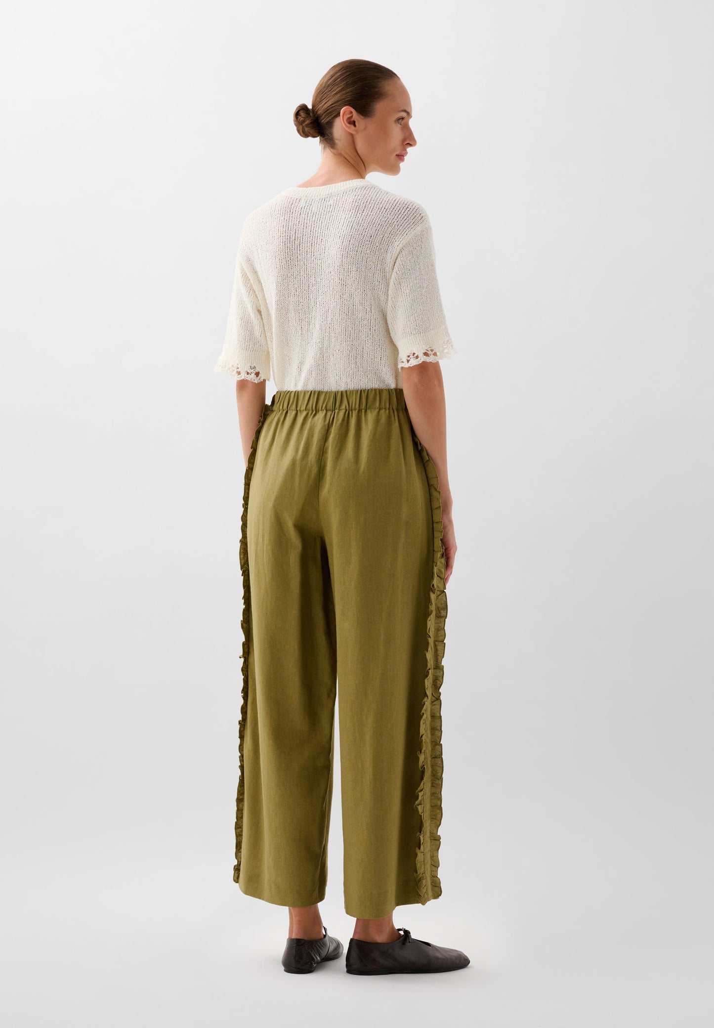 PANTALON LIN VOLANTS