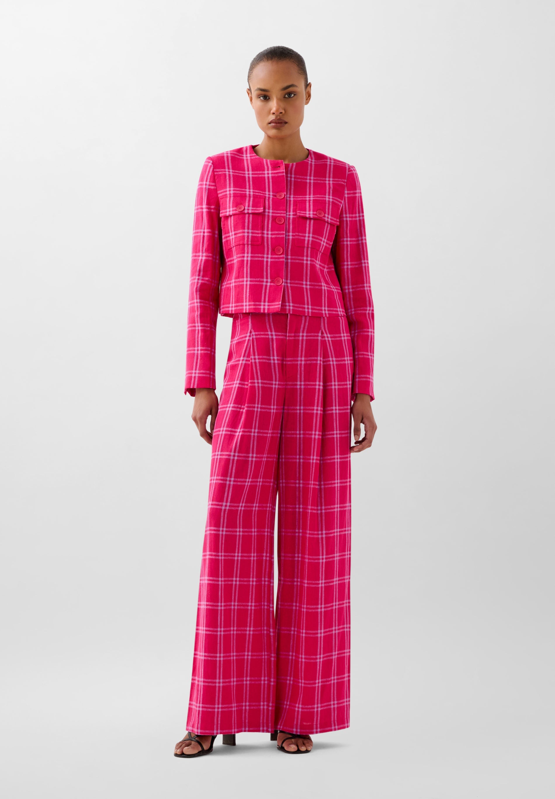 PANTALON PINCES LIN CARREAUX