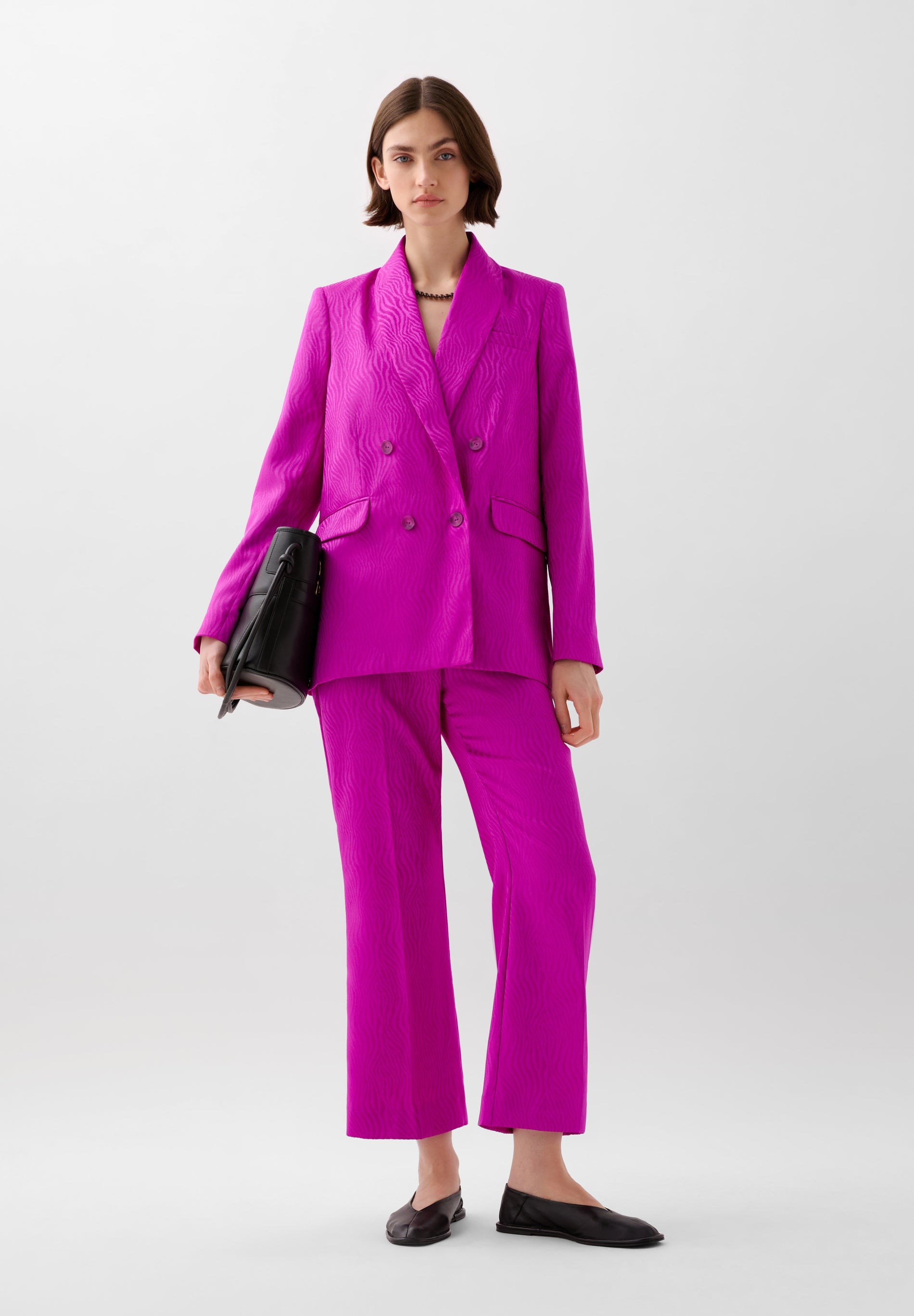 SATIN JACQUARD TROUSERS