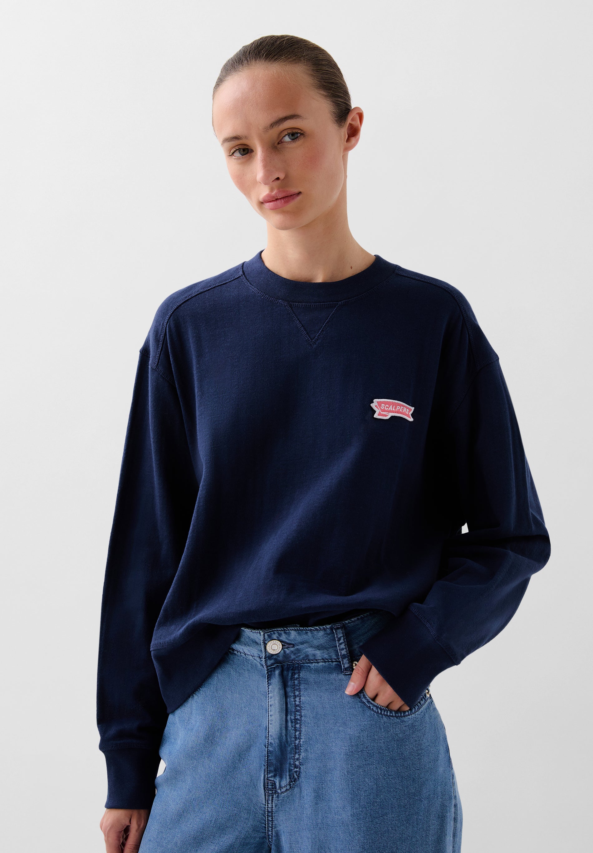 SWEATSHIRT WITH LOGO PATCH