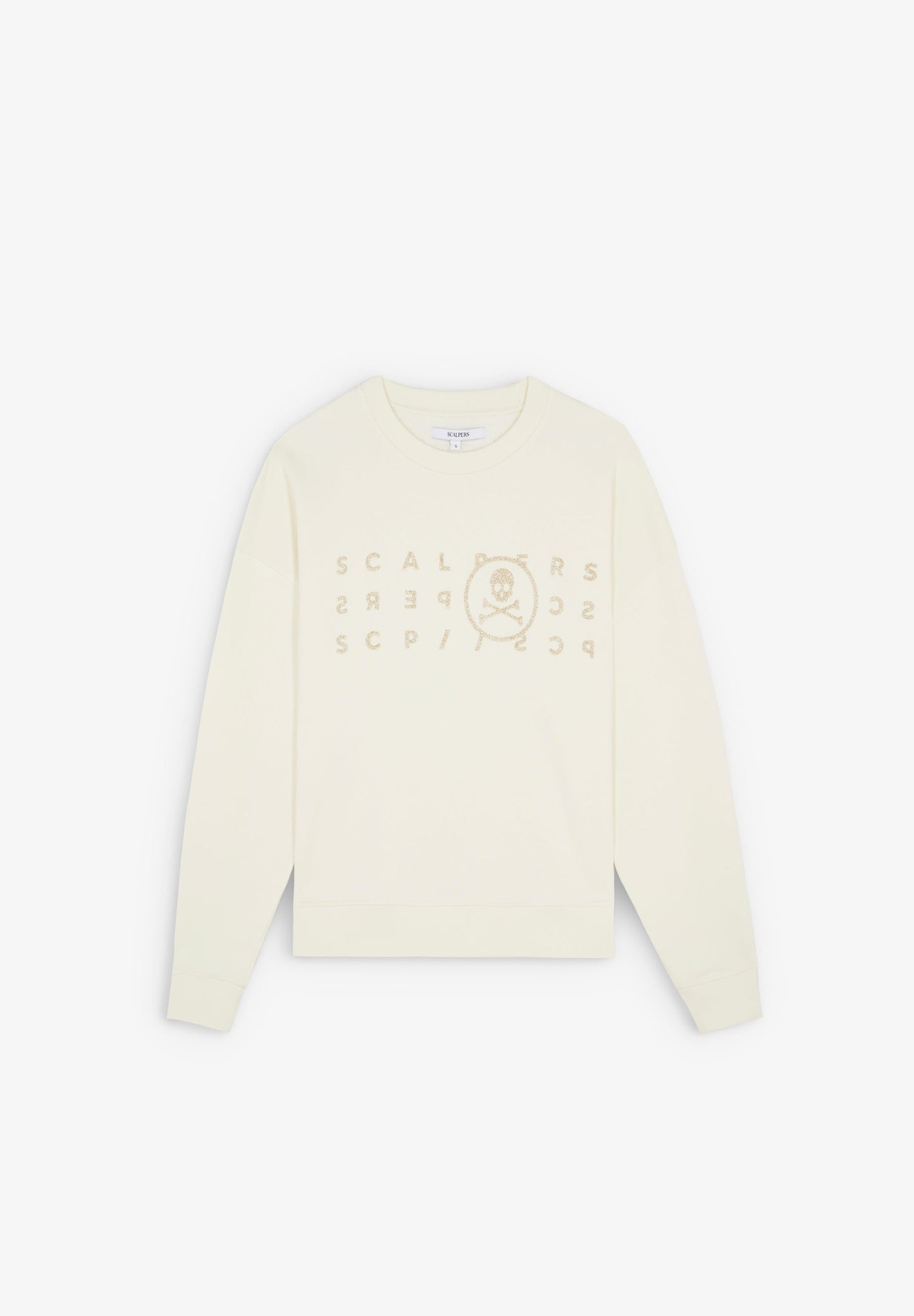 SKULL GLITTER PRINT SWEATSHIRT