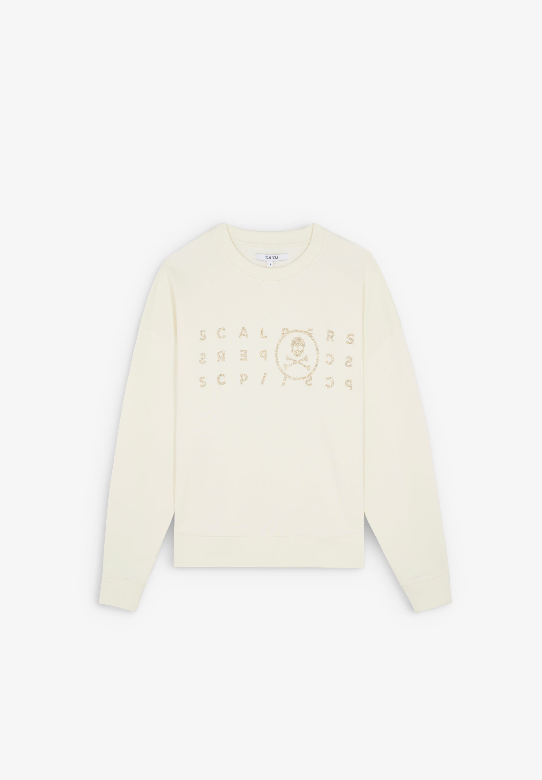 SKULL GLITTER PRINT SWEATSHIRT