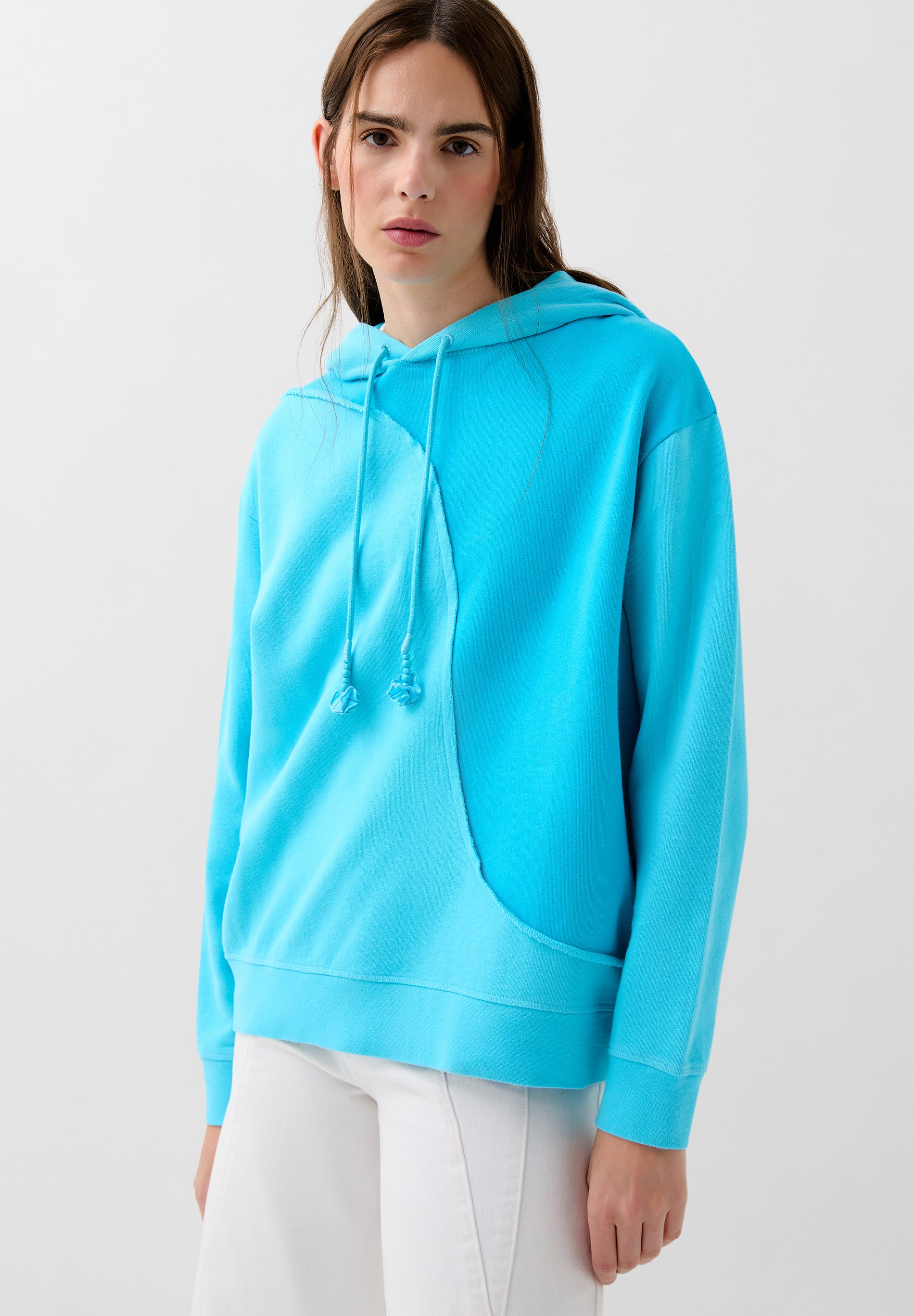 TWO-TONE WAVED HOODIE