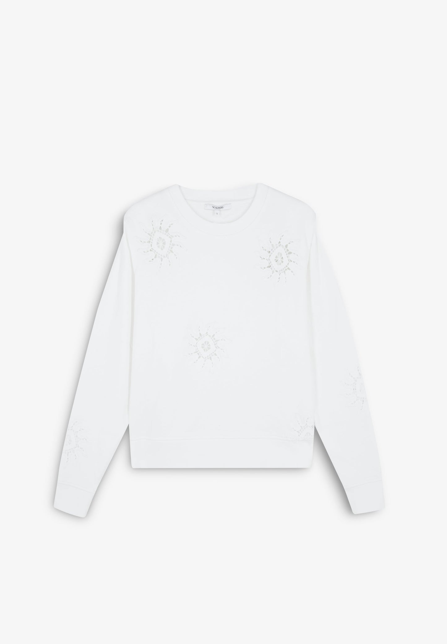 SWEATSHIRT WITH SHOULDER PADS AND CROCHET DETAILS