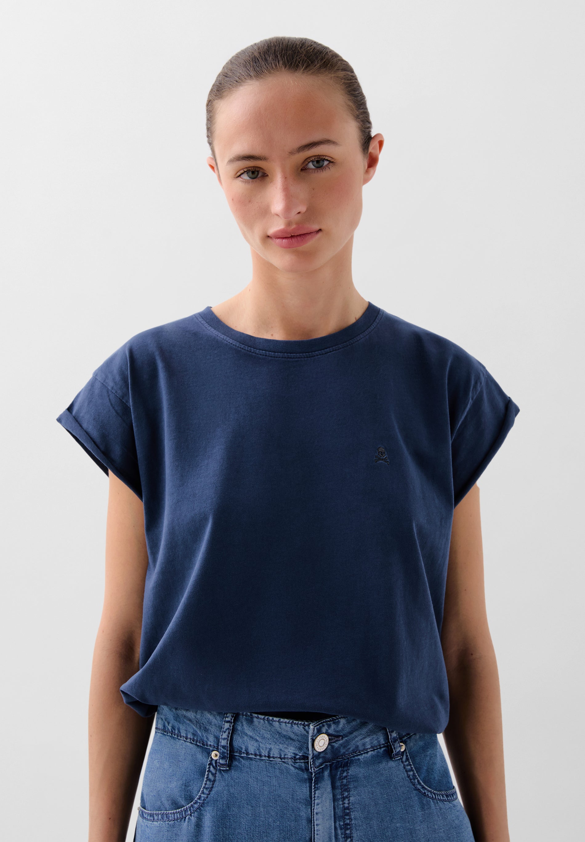 T-SHIRT SKULL BRODÉ TON SUR TON