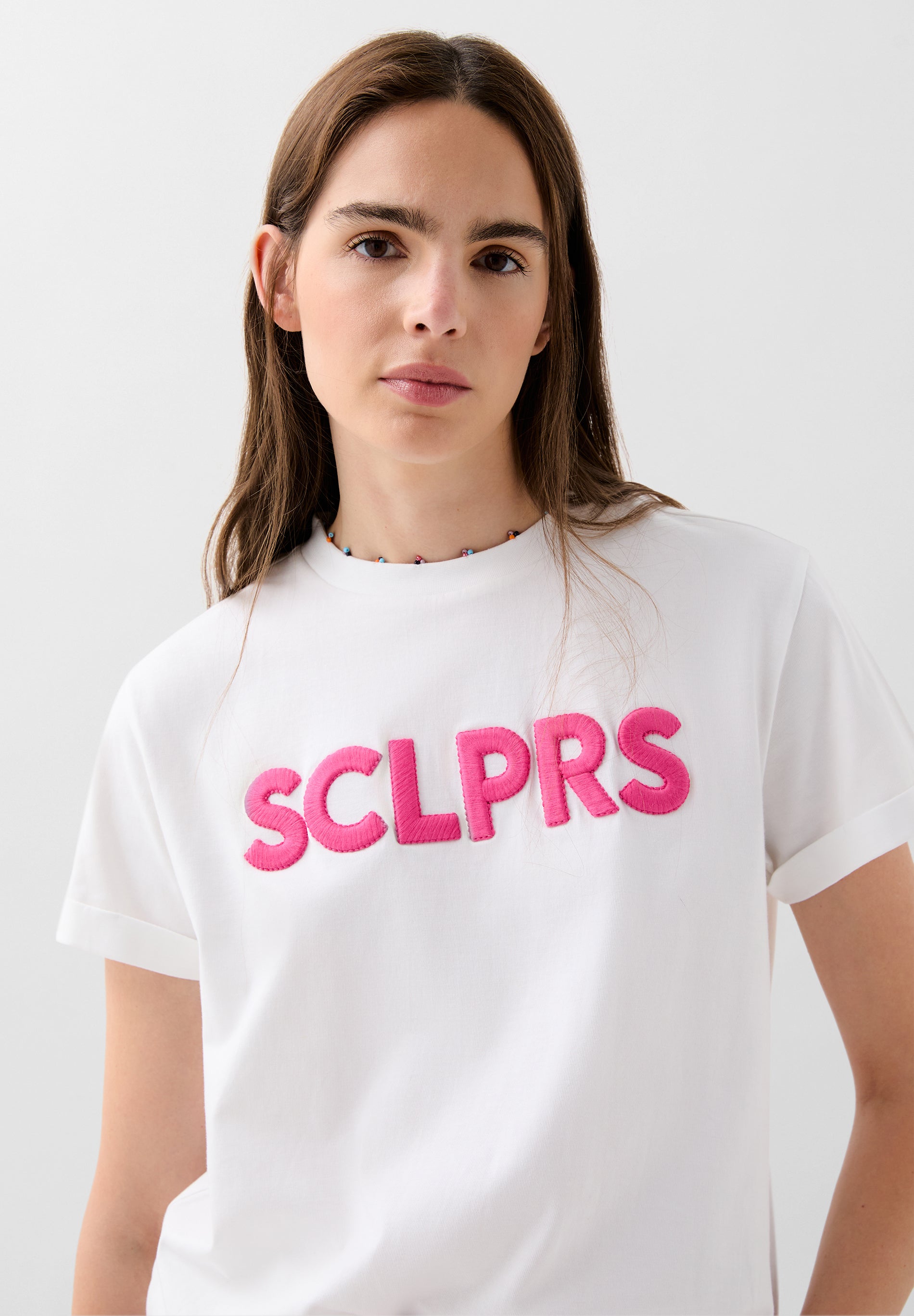 PRINT T-SHIRT WITH RHINESTONE DETAIL