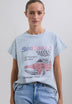 FADED T-SHIRT WITH CAR PRINT