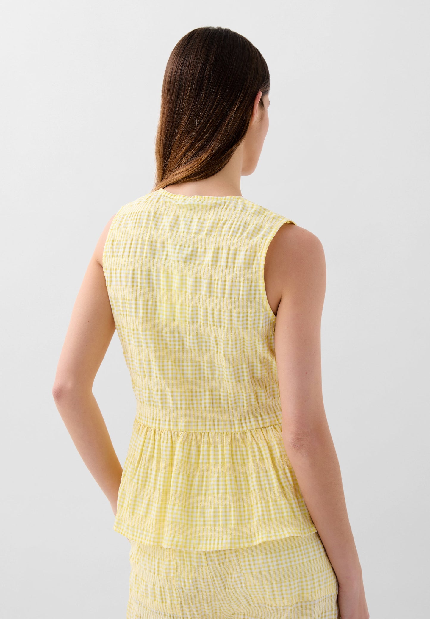 GINGHAM PRINT TIE-UP TOP