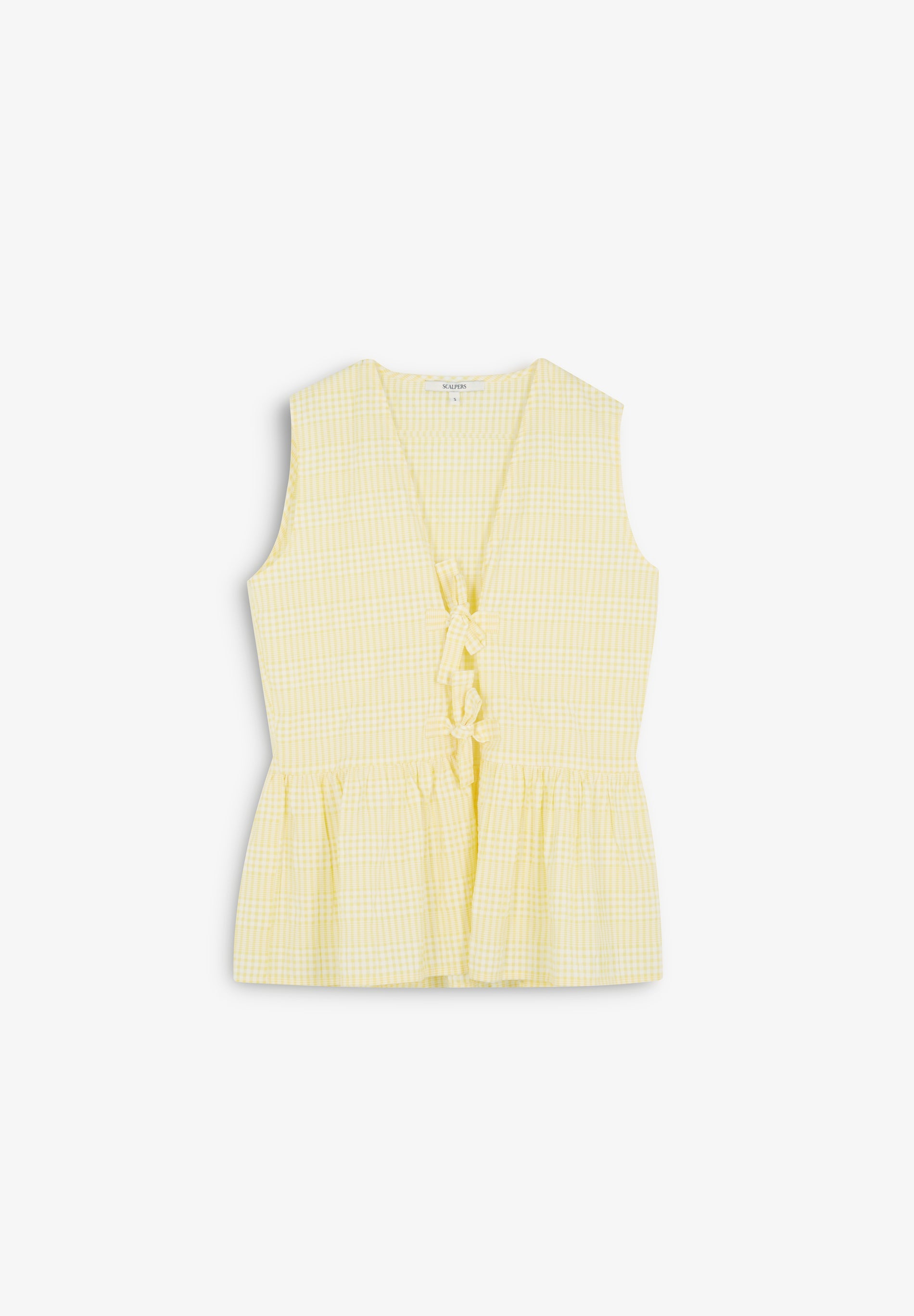 GINGHAM PRINT TIE-UP TOP