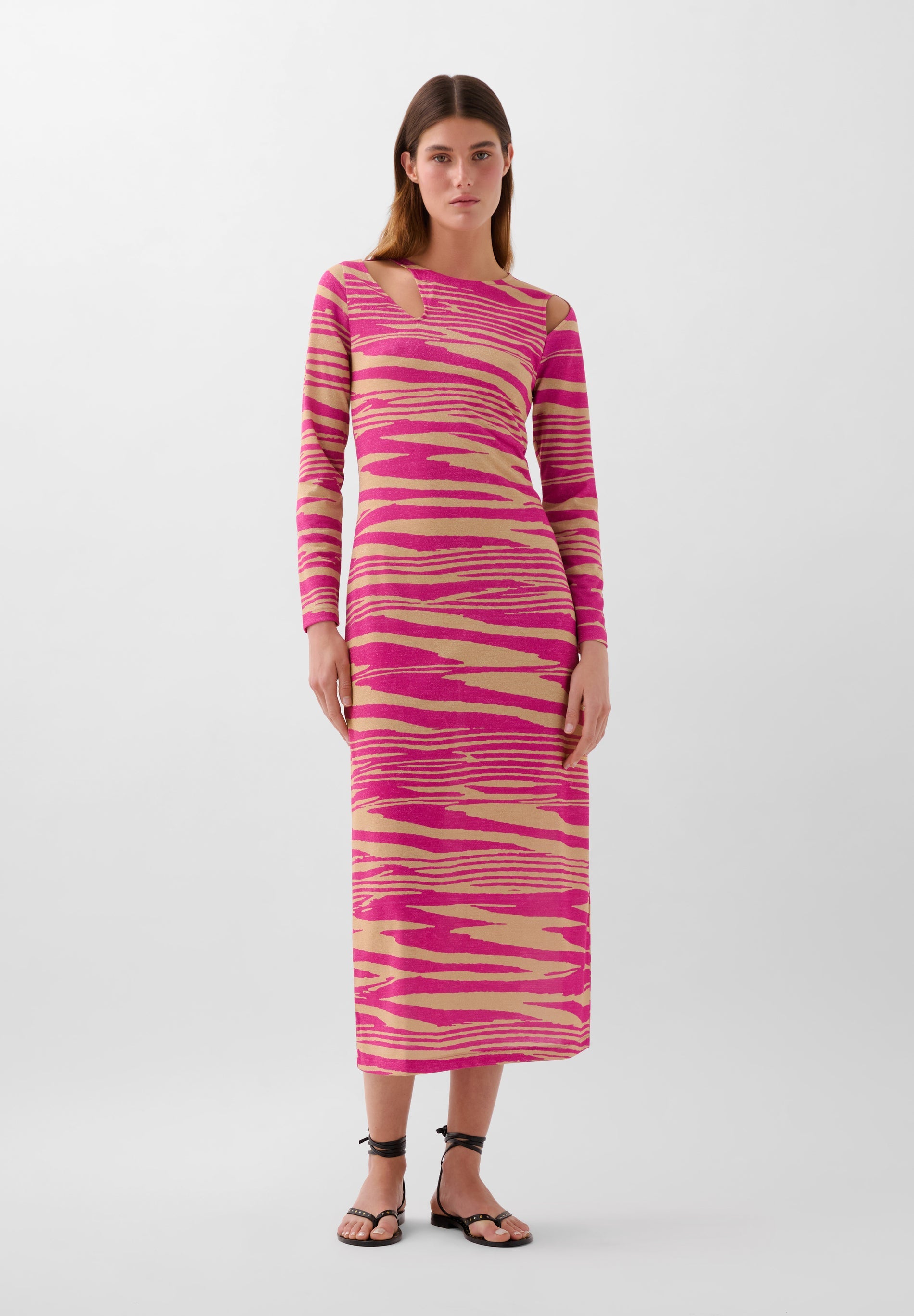 ANIMAL PRINT DRESS WITH OPENING