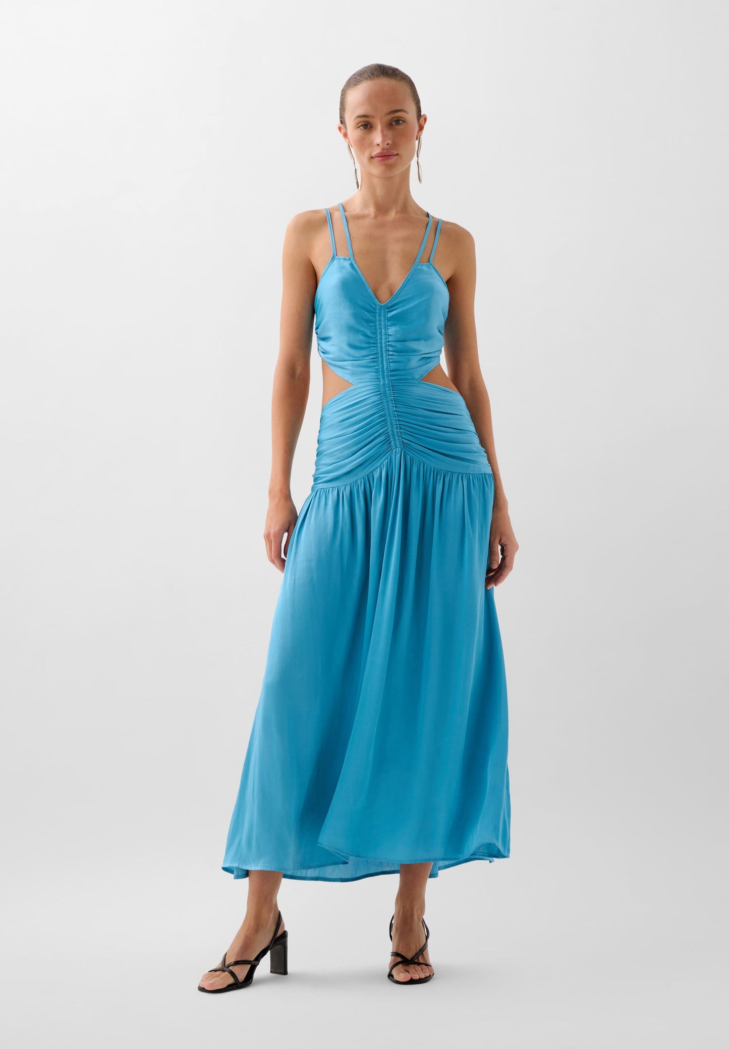 SATIN DRESS WITH SLITS