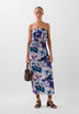 FLOWING PRINTED BANDEAU DRESS