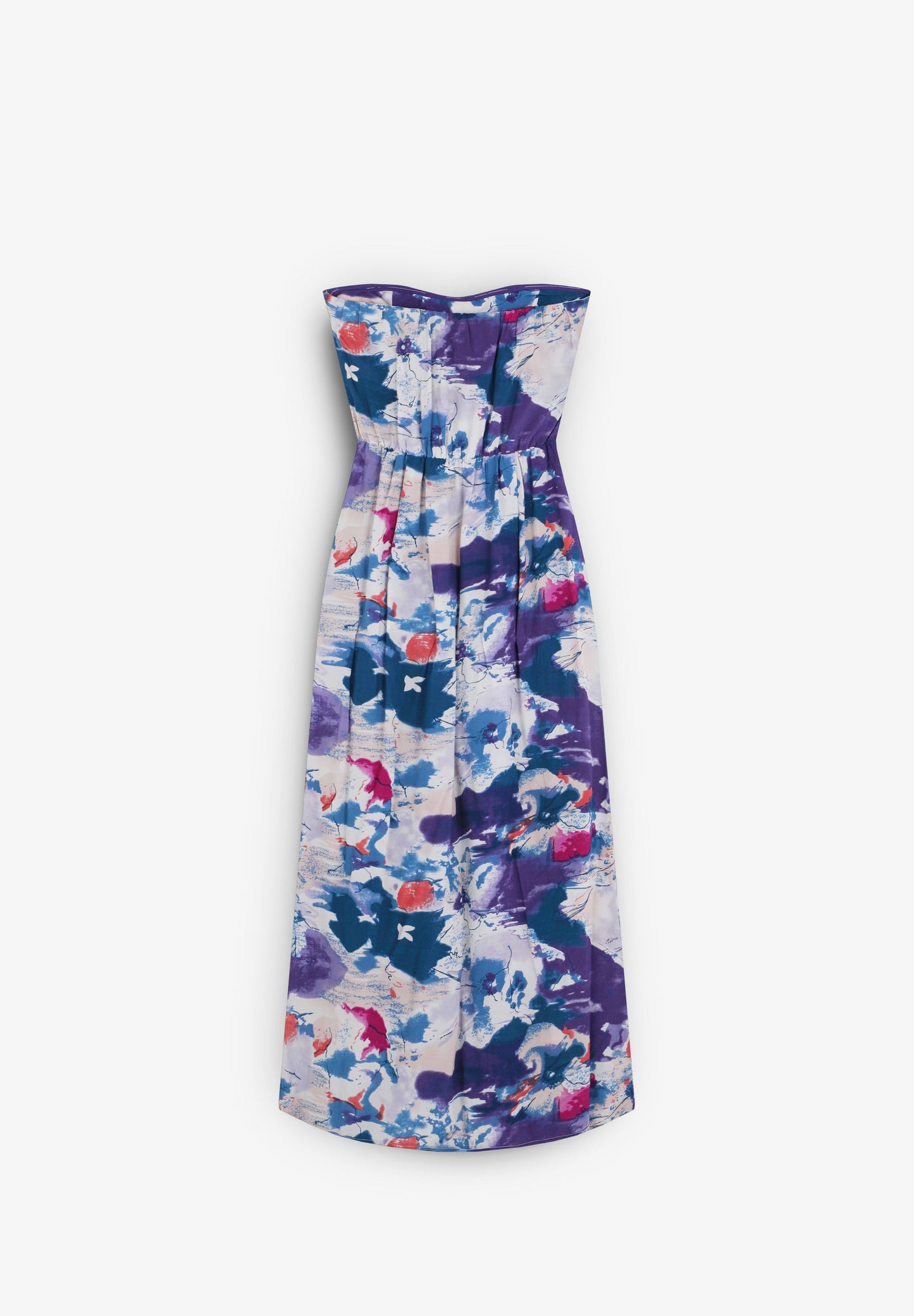 FLOWING PRINTED BANDEAU DRESS