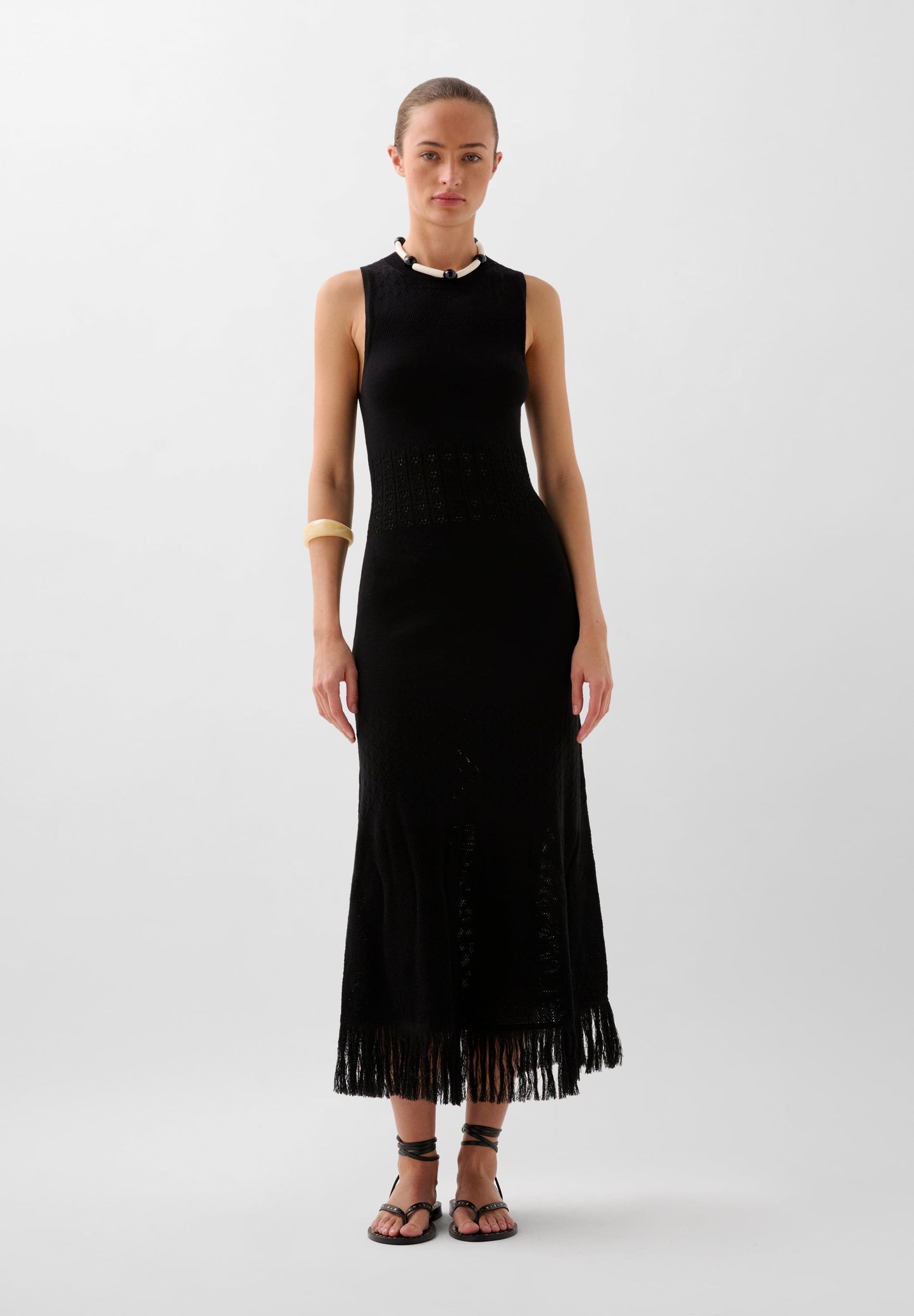 ROBE MAILLE FRANGES