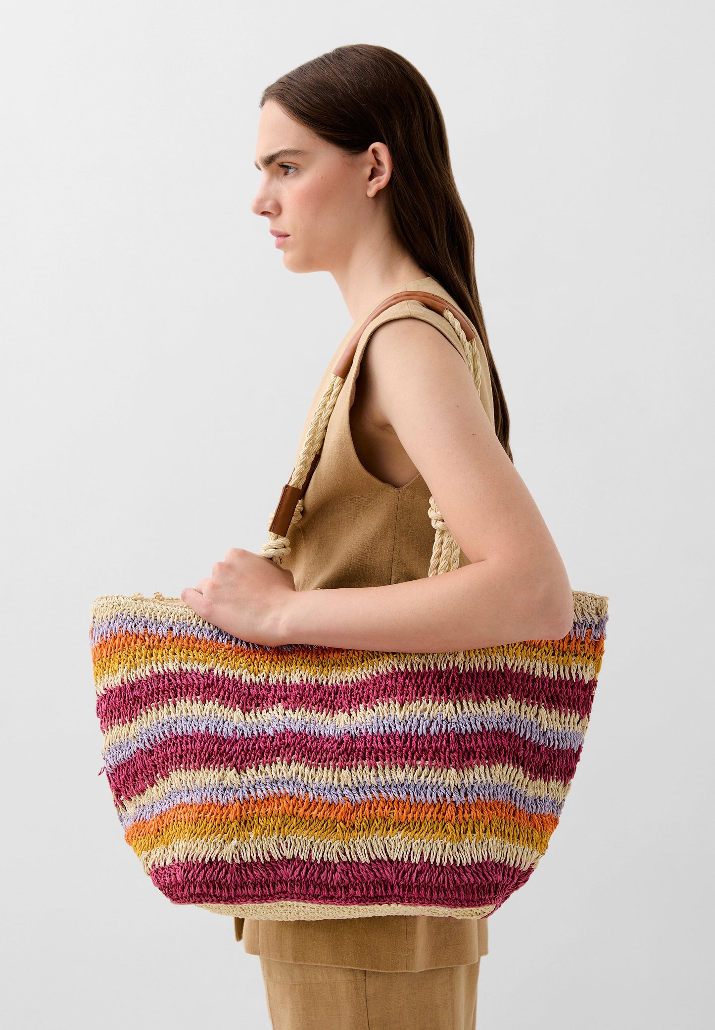SAC SHOPPER RAPHIA MULTICOLORE