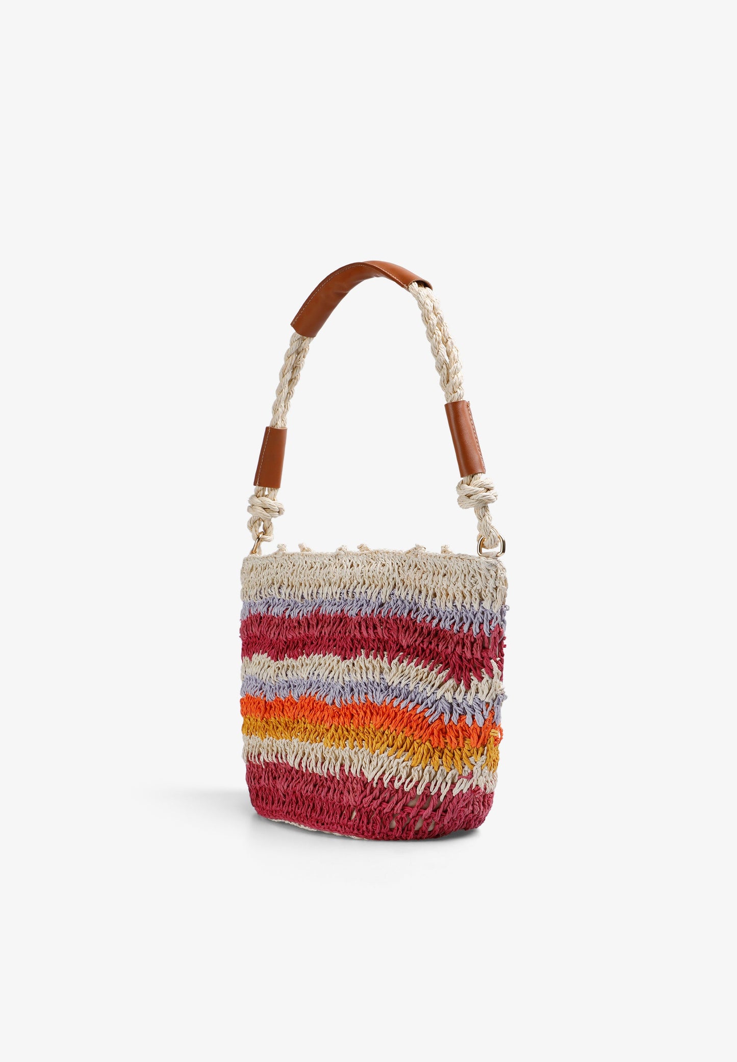 SAC SEAU RAPHIA MULTICOLORE