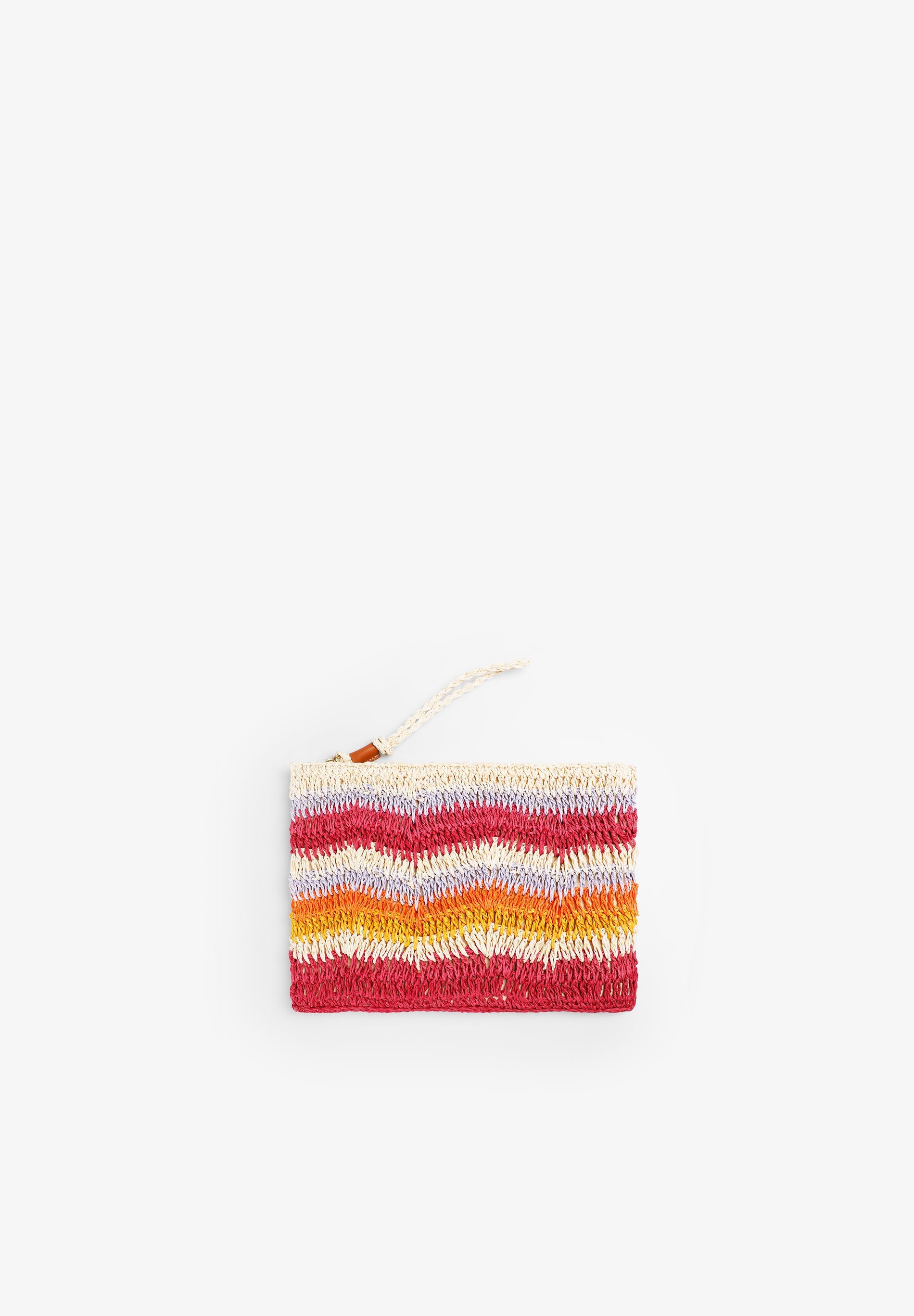 SAC CLUTCH RAPHIA MULTICOLORE