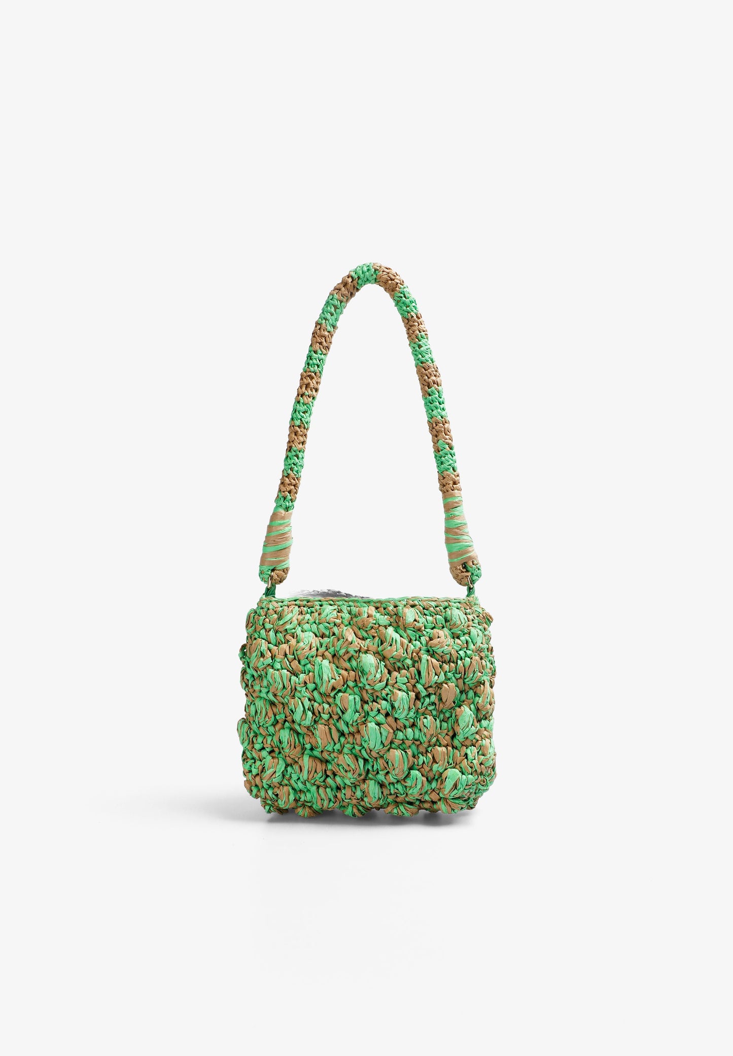 RAFFIA BAG WITH NEON DETAILS