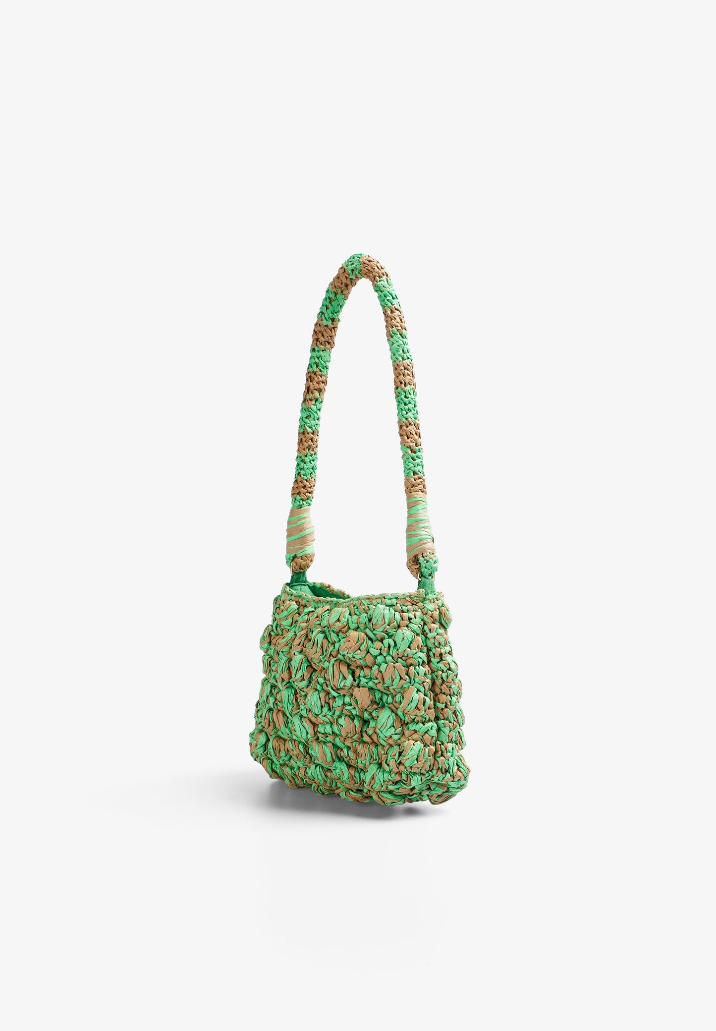 RAFFIA BAG WITH NEON DETAILS
