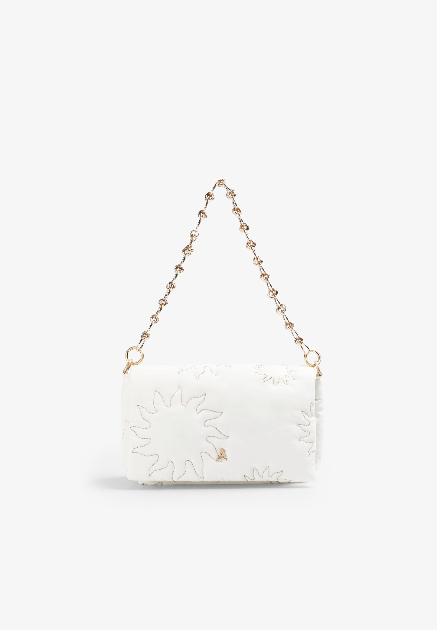 CHAIN BAG WITH EMBROIDERED SUNS