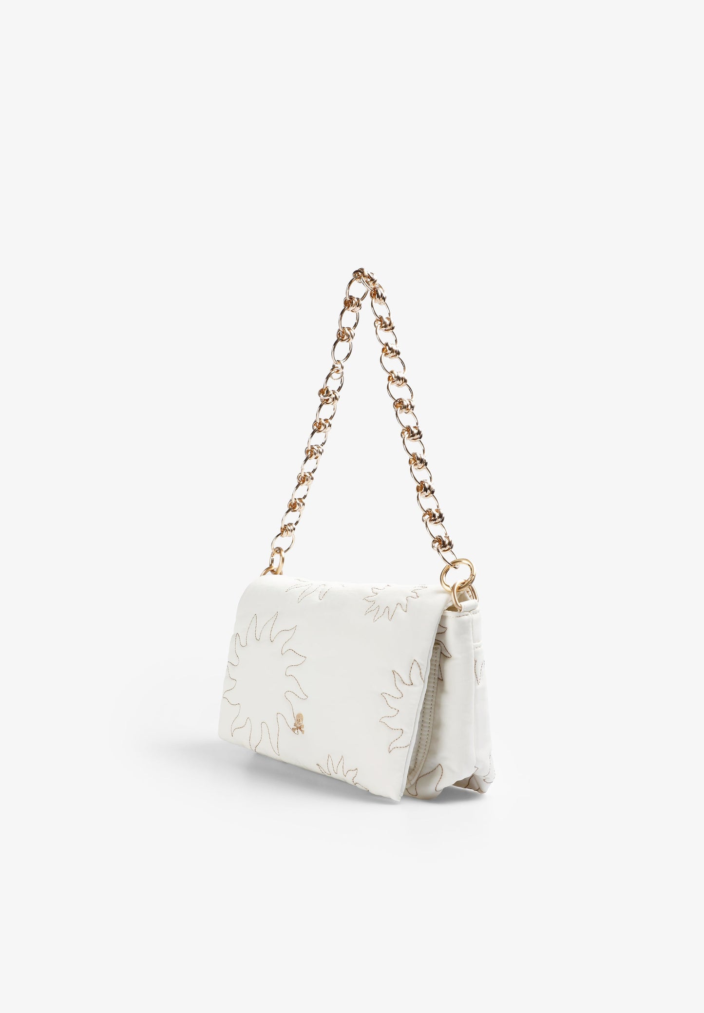 CHAIN BAG WITH EMBROIDERED SUNS