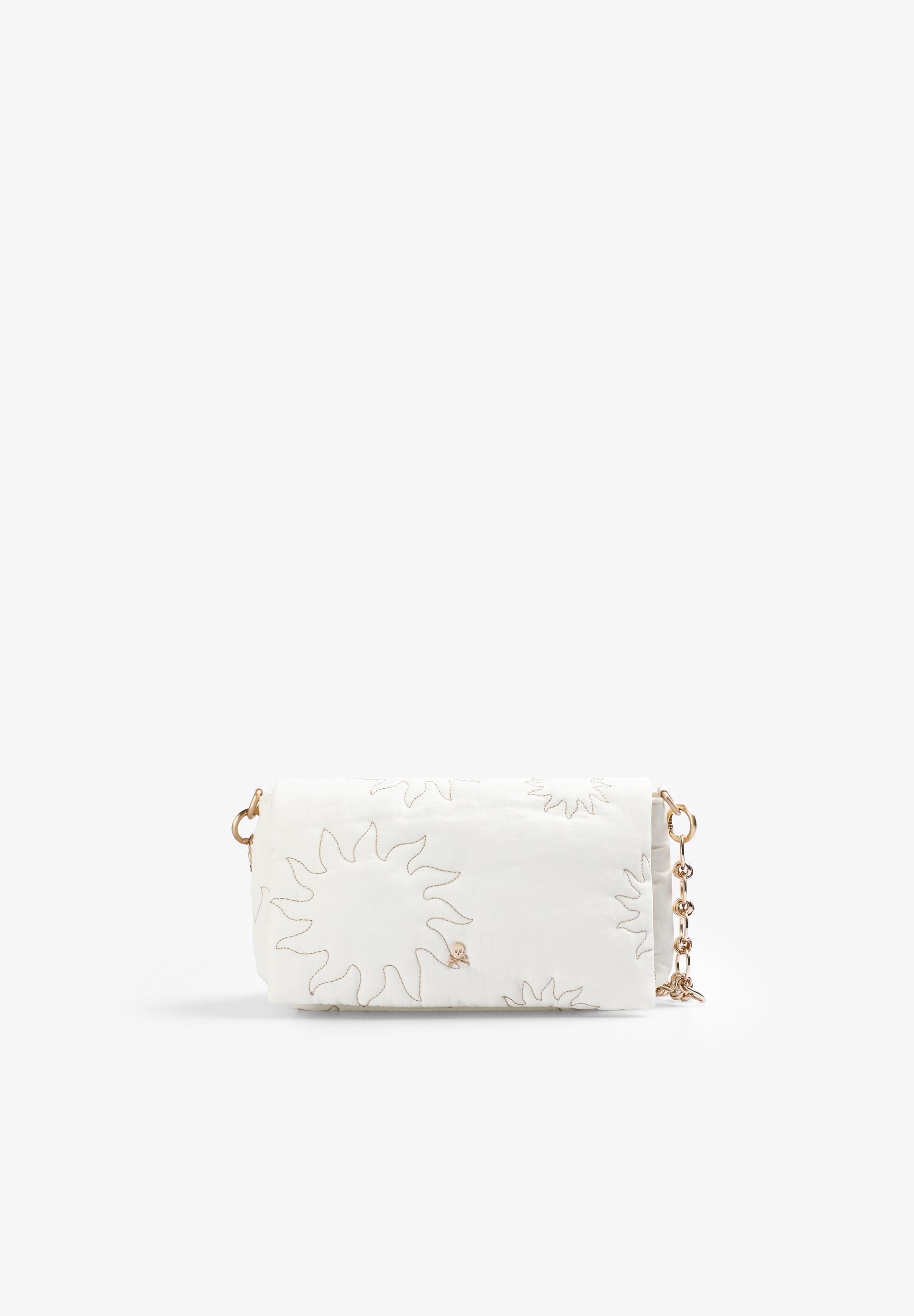 CHAIN BAG WITH EMBROIDERED SUNS