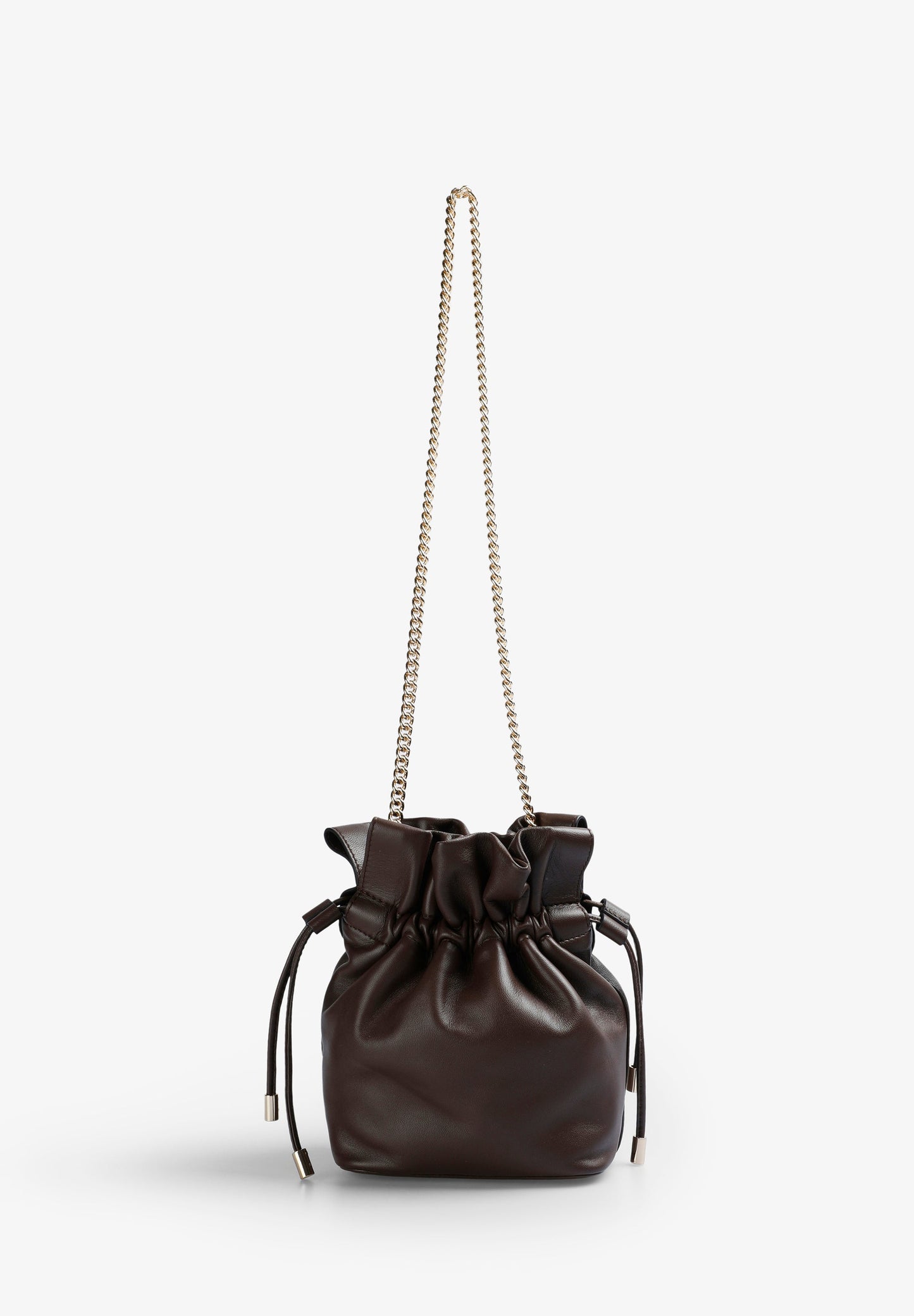 LEATHER BUCKET BAG WITH STUDS